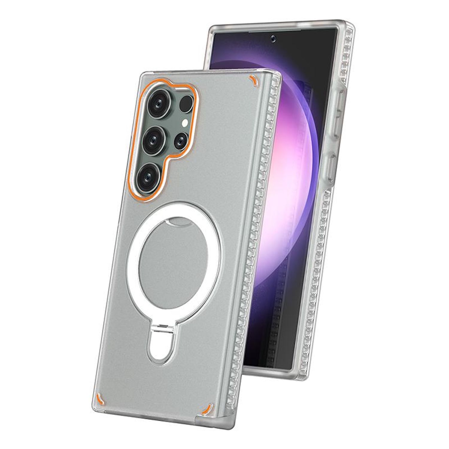 F&uuml;r Samsung Galaxy S25 Ultra 5G MagSafe Ringhalter H&uuml;lle Transparent - Bild 1