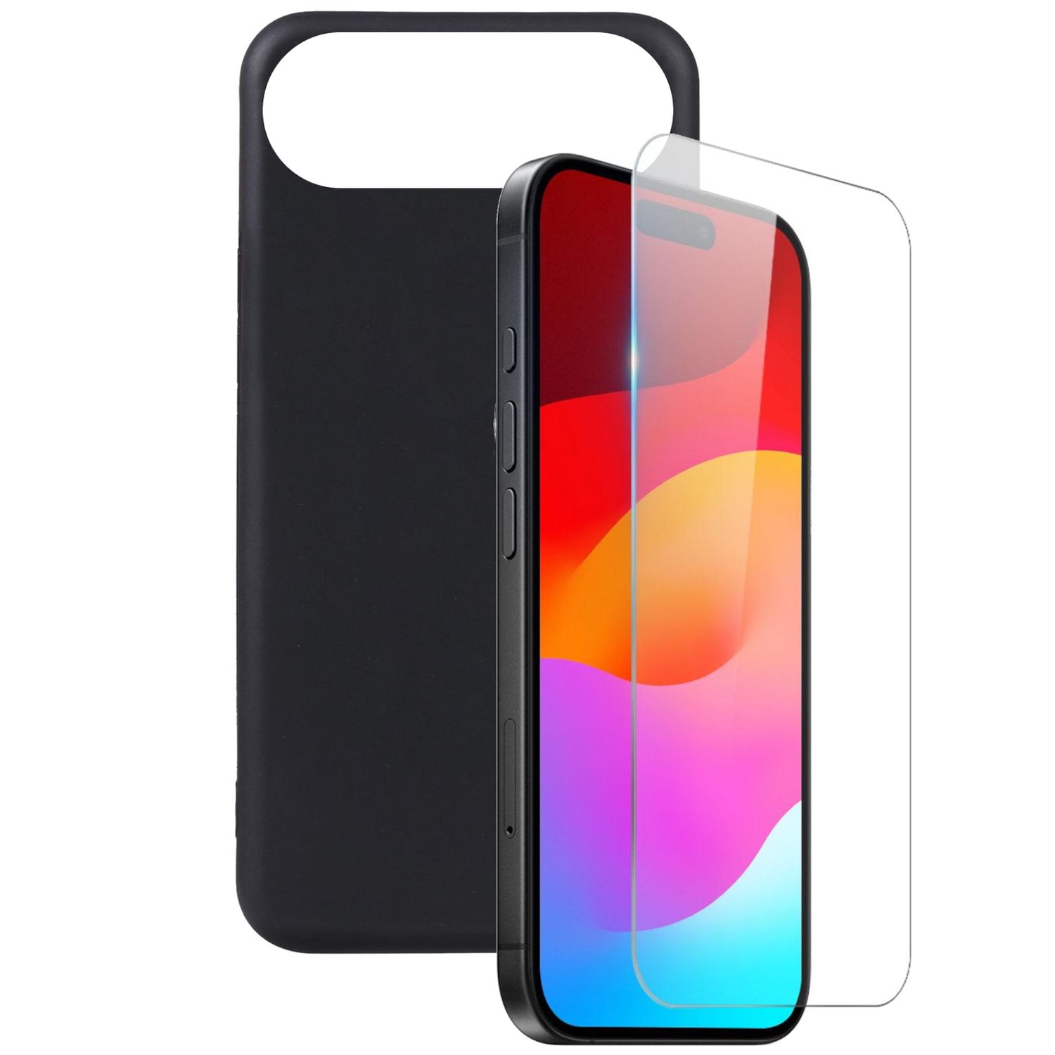 F&uuml;r Apple iPhone 17 Air Silikon TPU Handy H&uuml;lle Schwarz + 9H Hart Glas - Bild 1