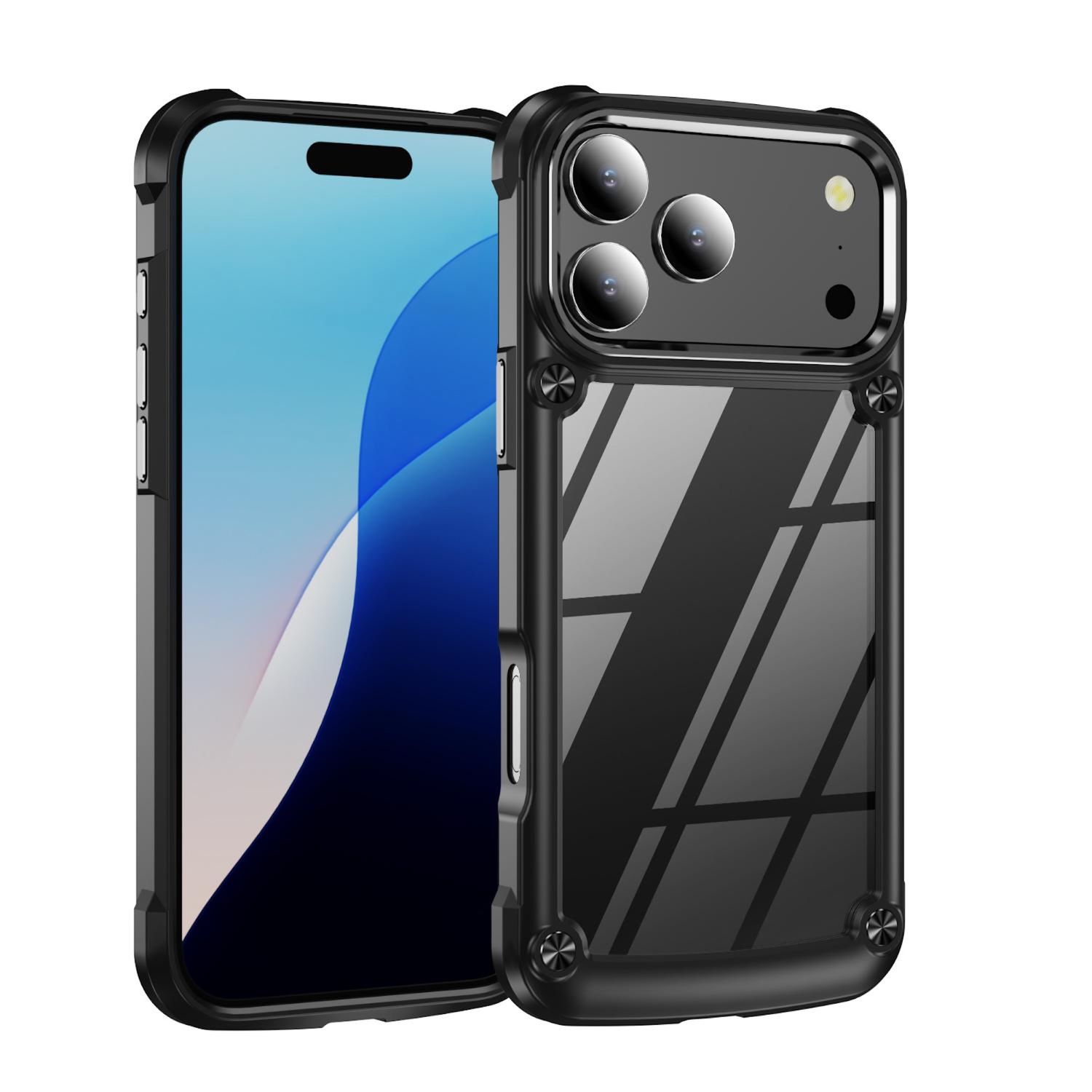 F&uuml;r Apple iPhone 17 Pro Max TPU + PC H&uuml;lle Linsenschutz Cover Schwarz - Bild 1