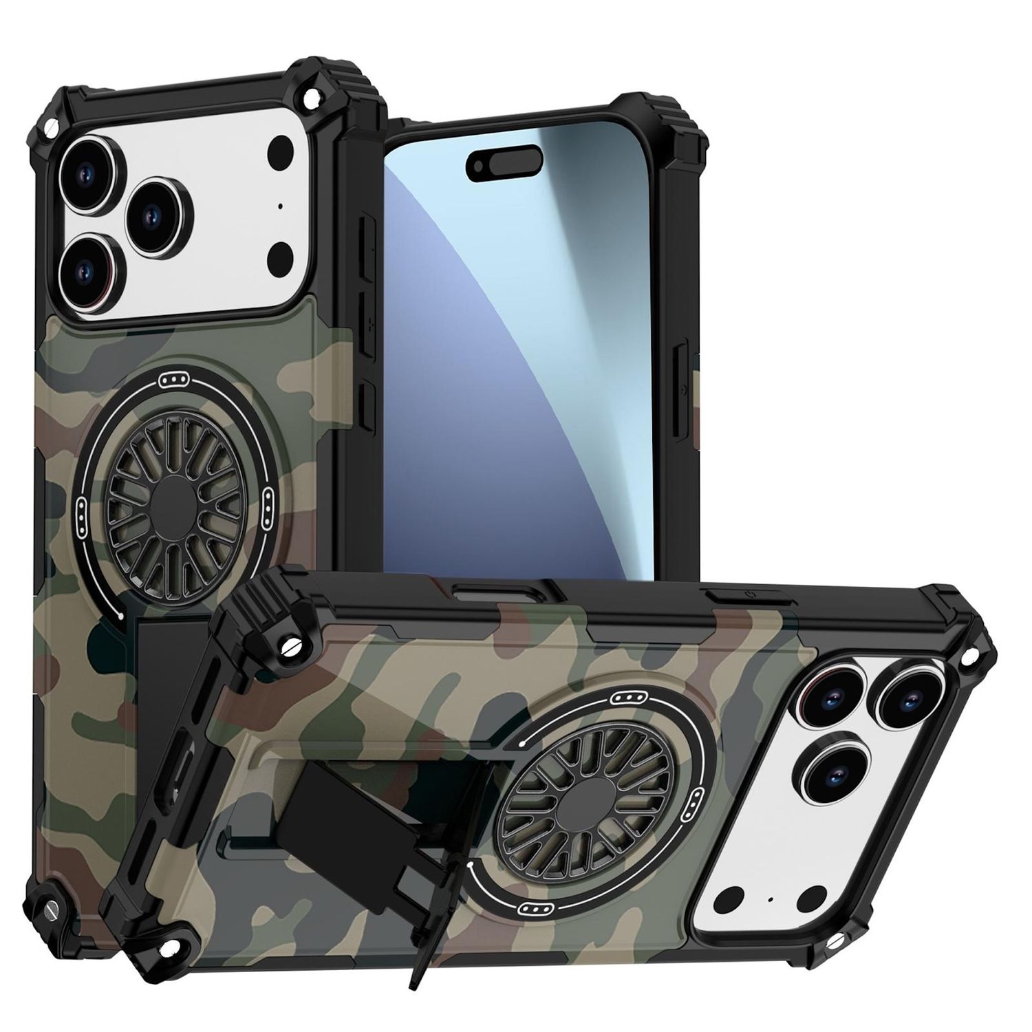 F&uuml;r Apple iPhone 17 Pro Max Camouflage MagSafe Ring Kickstand H&uuml;lle - Bild 1