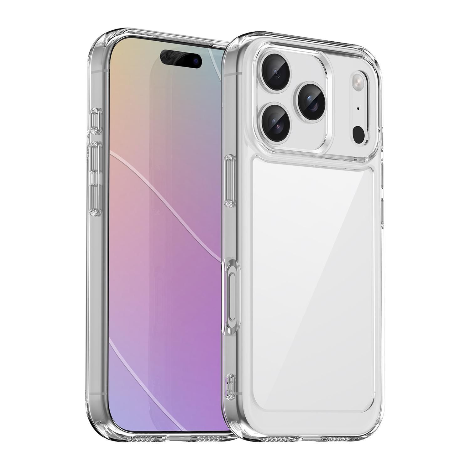 F&uuml;r Apple iPhone 17 Pro Colorful TPU / Acryl Schutz H&uuml;lle Transparent - Bild 1