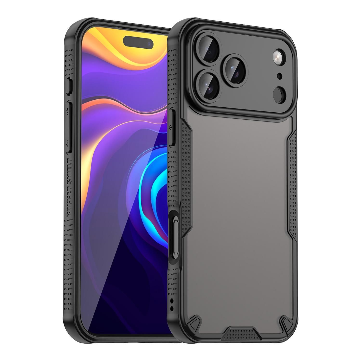 F&uuml;r Apple iPhone 17 Pro Max Armor Kunststoff Hybrid TPU H&uuml;lle Schwarz - Bild 1