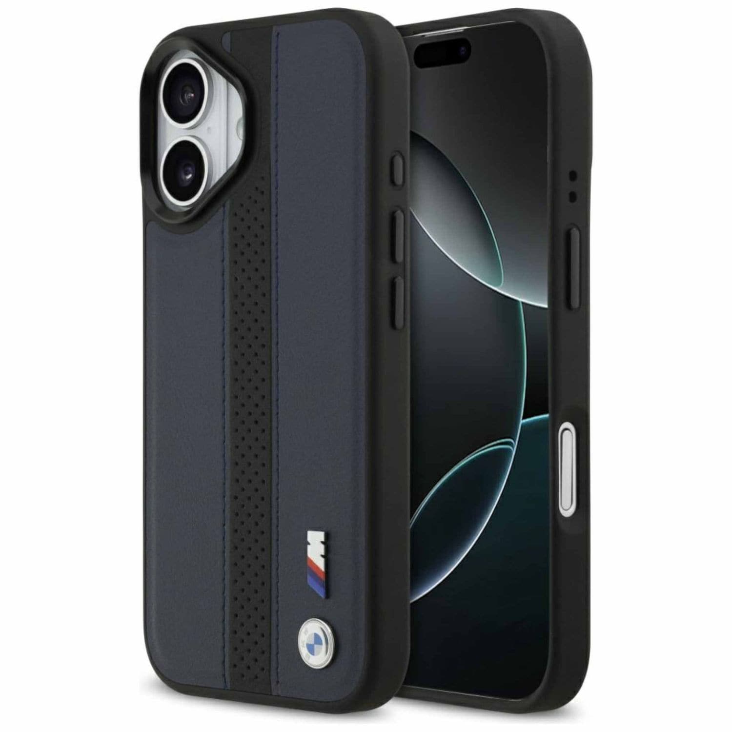 BMW Apple M Perforated Stripe Logo MagSafe iPhone 17 Schutzh&uuml;lle Blau - Bild 1