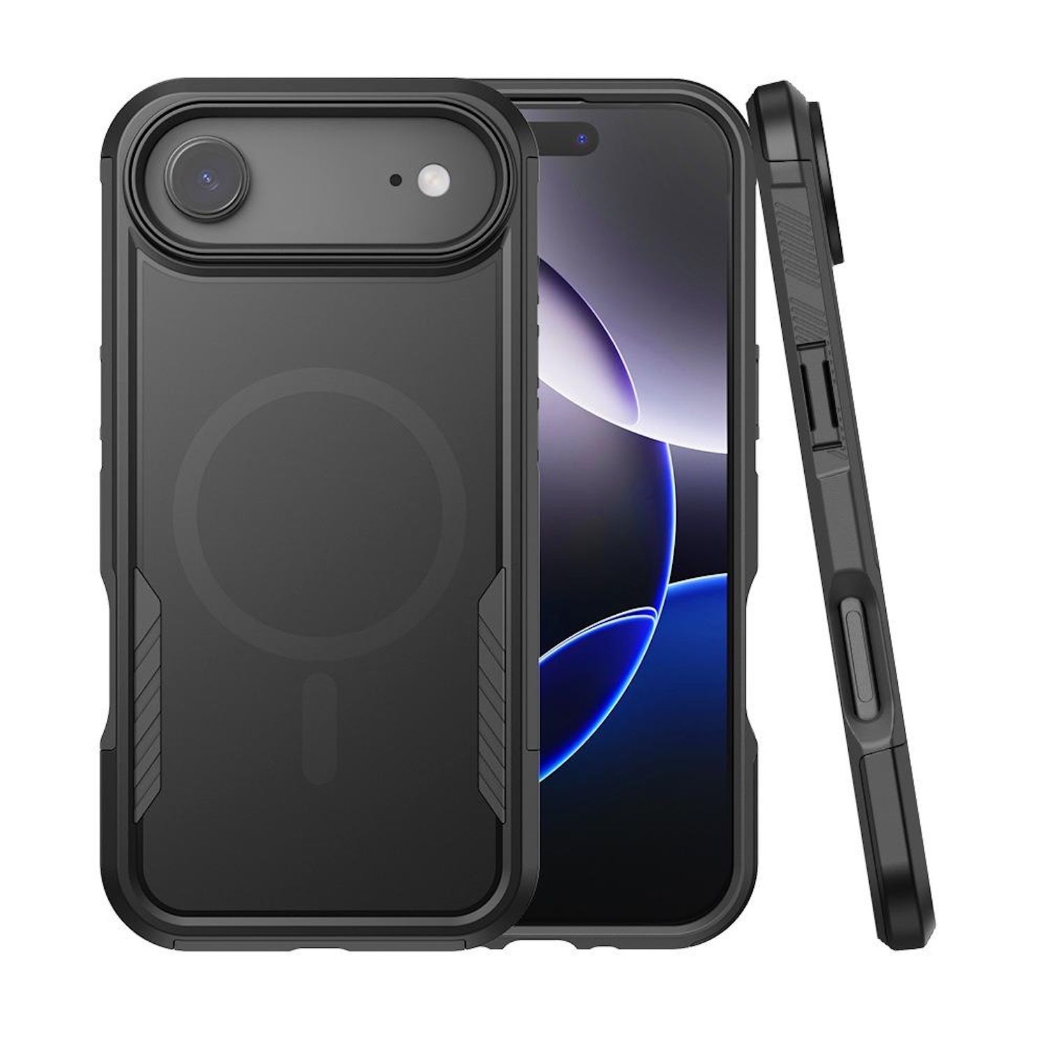 F&uuml;r Apple iPhone 17 Air Kalebol 2 in 1 Matte MagSafe H&uuml;lle Schwarz - Bild 1