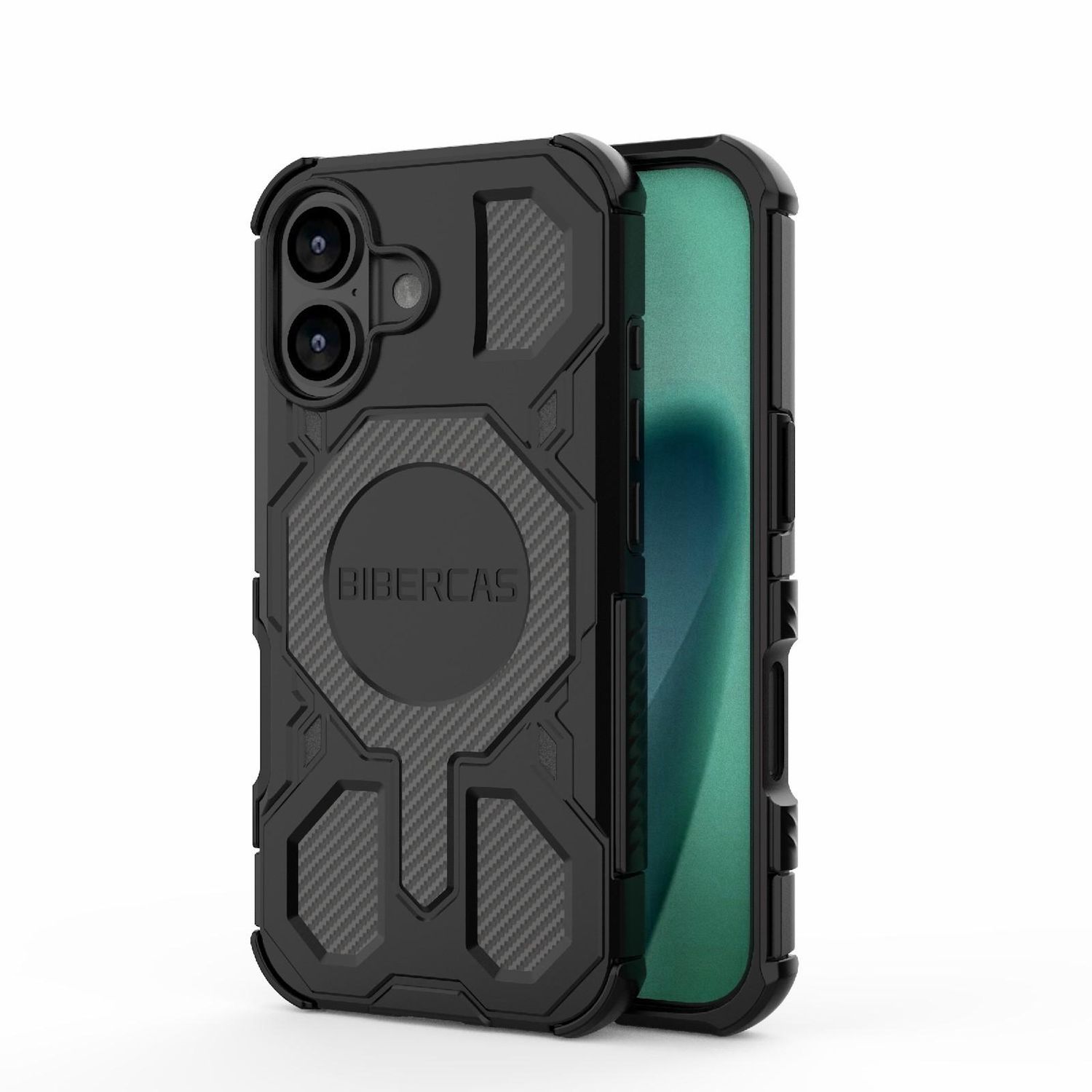 F&uuml;r Apple iPhone 17 BIBERCAS Real Color Series MagSafe H&uuml;lle Schwarz - Bild 1