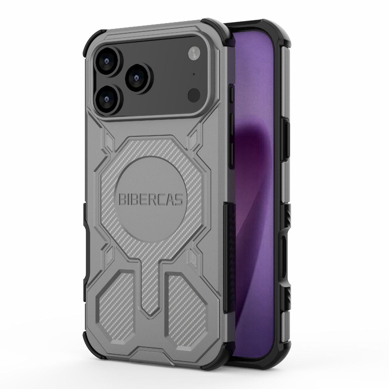 F&uuml;r Apple iPhone 17 Pro Max BIBERCAS Color Series MagSafe H&uuml;lle Grau - Bild 1