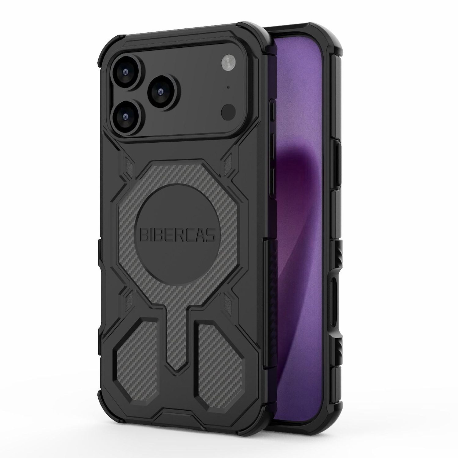 F&uuml;r Apple iPhone 17 Pro Max BIBERCAS Series MagSafe H&uuml;lle Schwarz - Bild 1