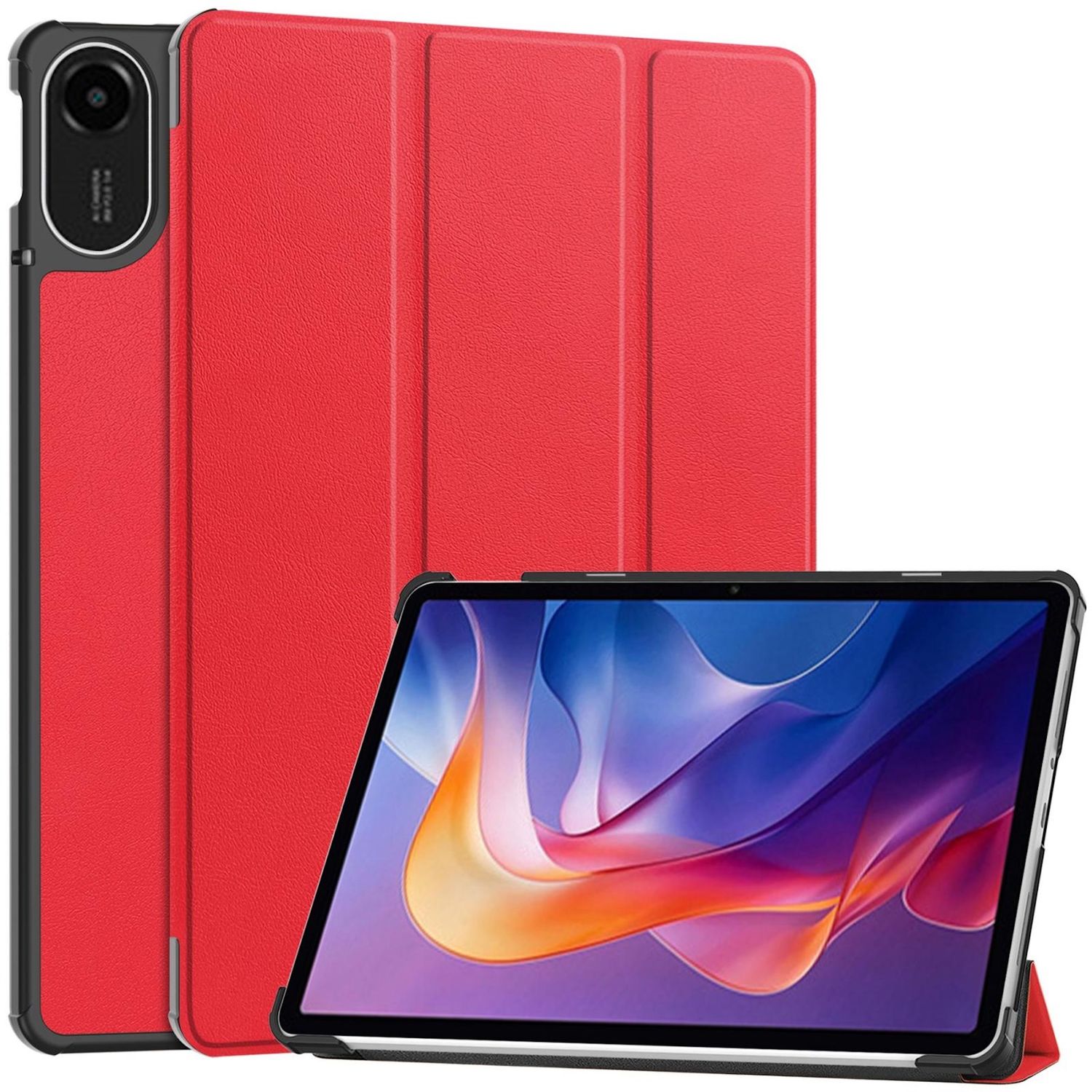 F&uuml;r Xiaomi Redmi Pad 2 4G 11 Zoll 2025 3folt Wake UP Smart Tasche Rot - Bild 1