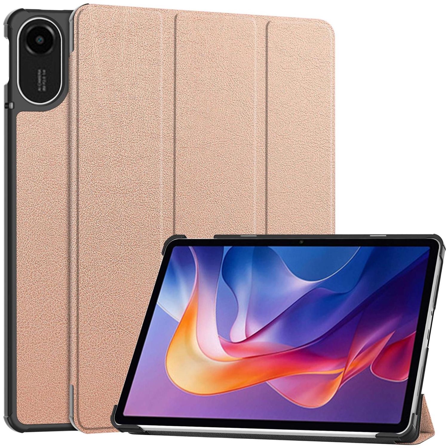F&uuml;r Xiaomi Redmi Pad 2 4G 11 Zoll 2025 3folt Wake UP Tasche Rose Gold - Bild 1