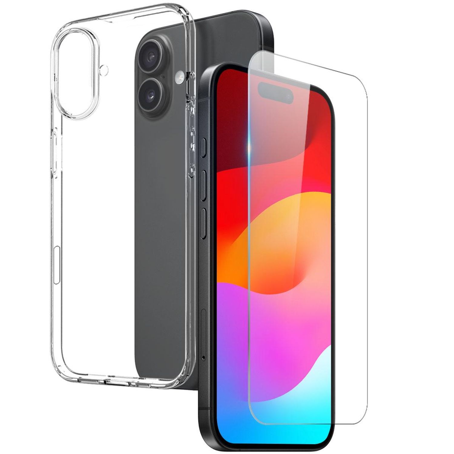 F&uuml;r Apple iPhone 17 Silikon TPU H&uuml;lle Transparent + 9H Hart Glas - Bild 1