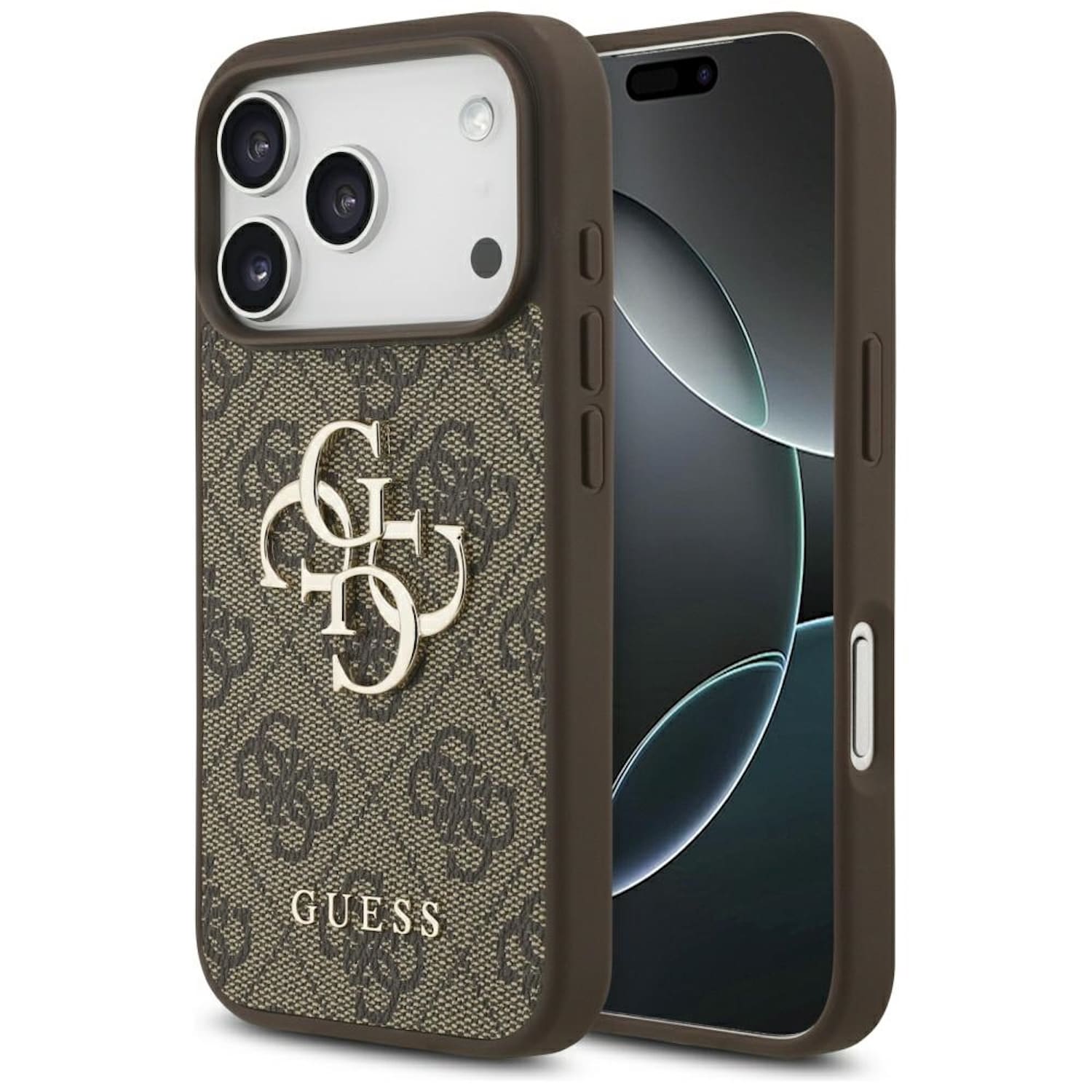 Guess Apple iPhone 17 Pro Max 4G Big Logo Schutzh&uuml;lle Case Cover Braun - Bild 1