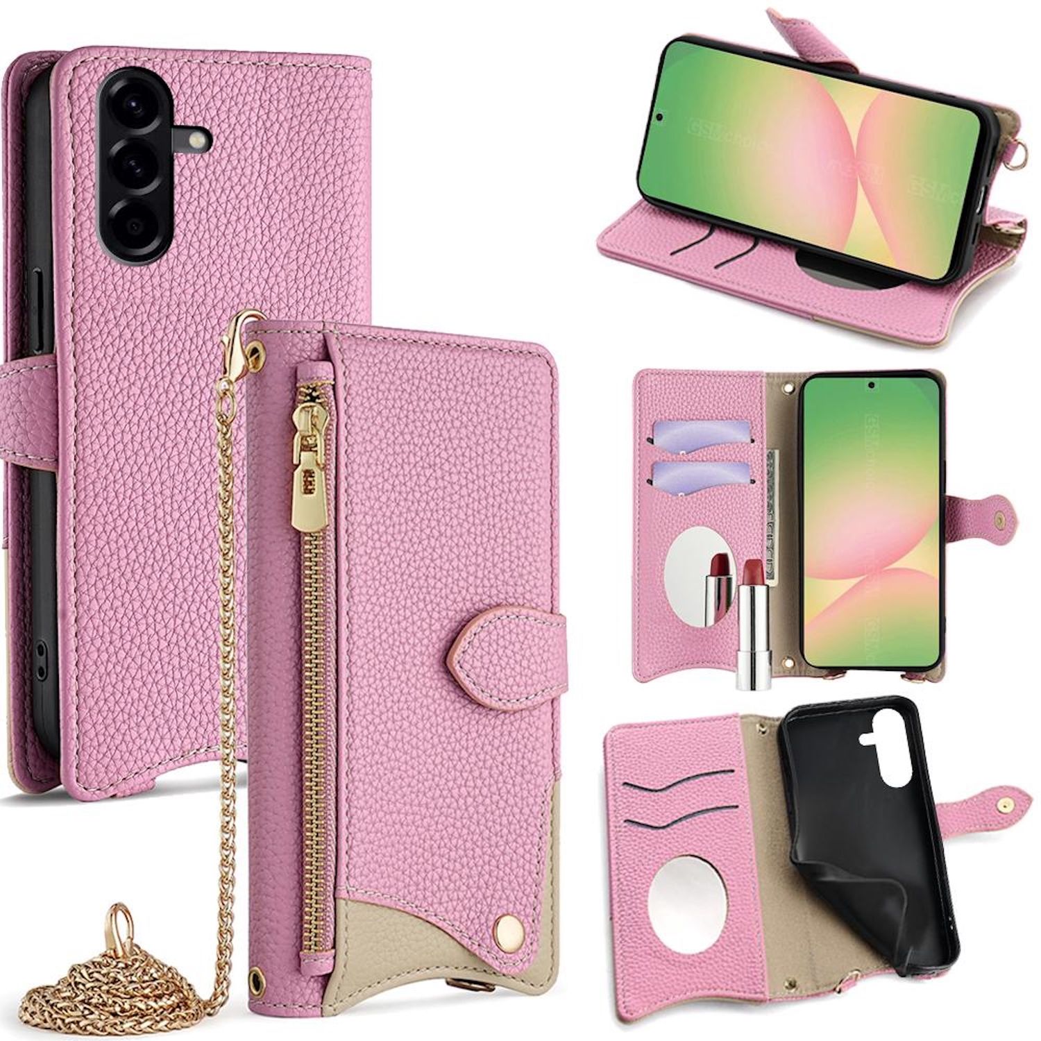 Hochwertige Design Crossbody Chain Kunstleder Schutz Tasche f&uuml;r Smartphones - Bild 1