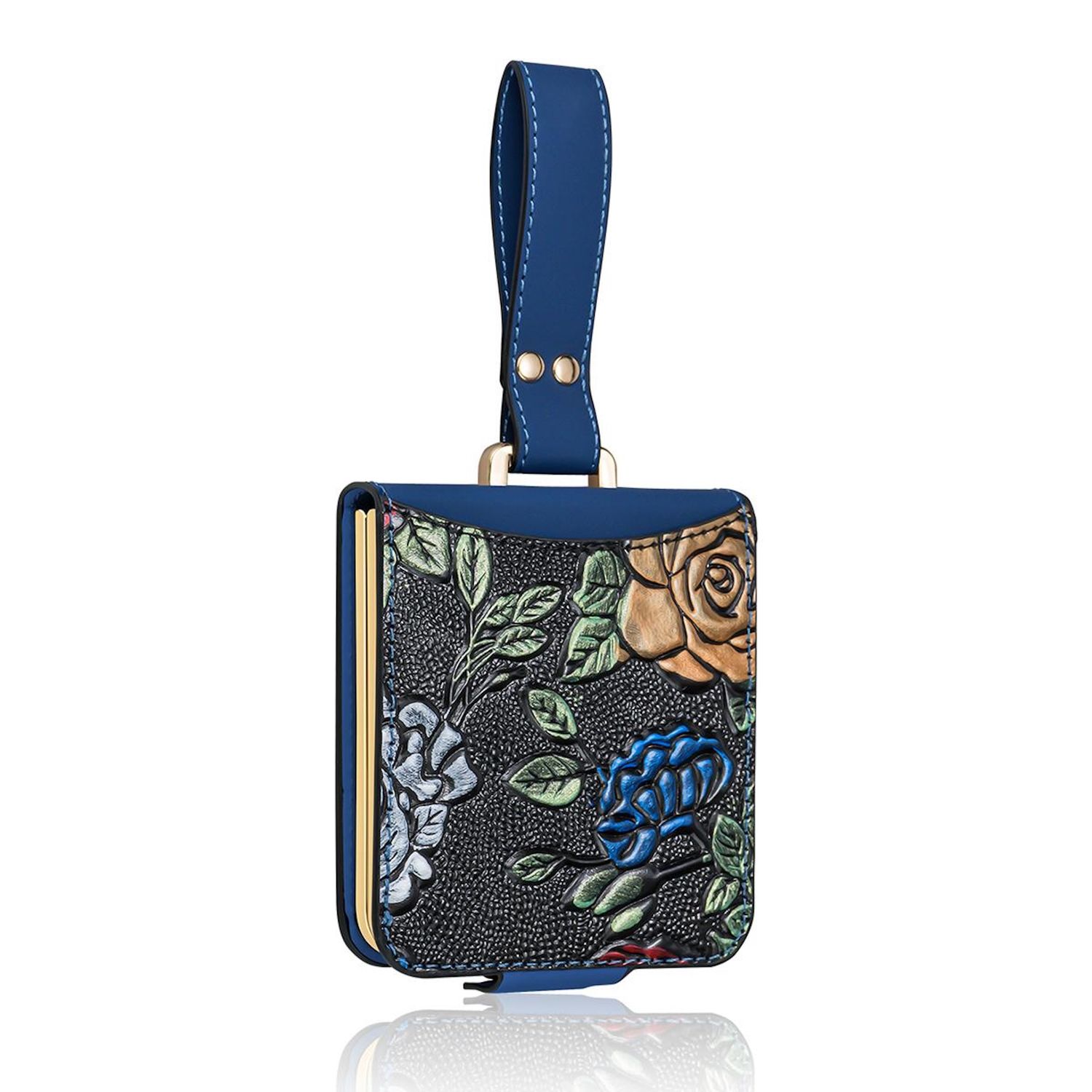 F&uuml;r Samsung Galaxy Z Flip7 Full Cover H&uuml;lle mit Trageschlaufe Blau - Bild 1