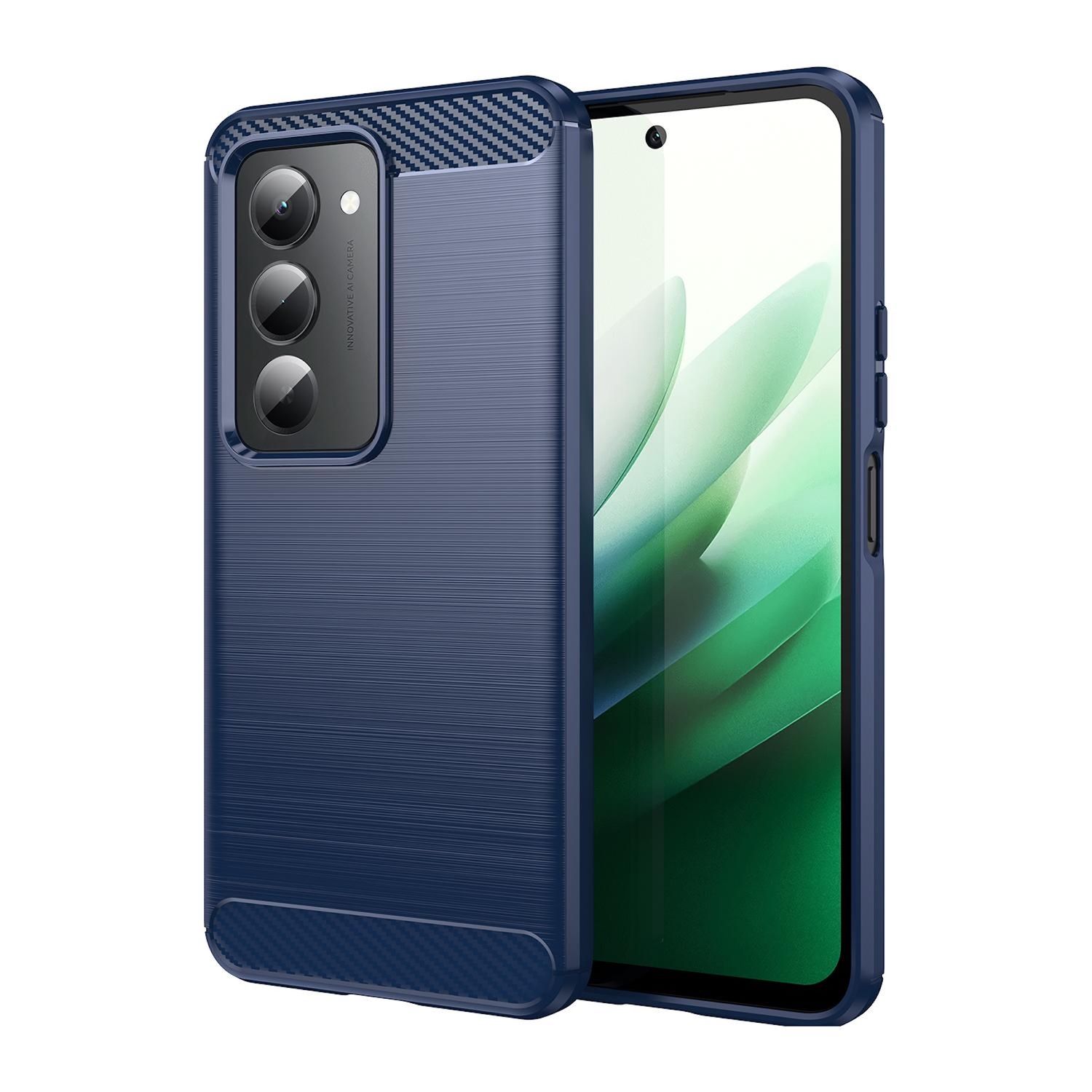 F&uuml;r Xiaomi Redmi 15 5G Carbon Fiber Brushed Design TPU H&uuml;lle Blau - Bild 1