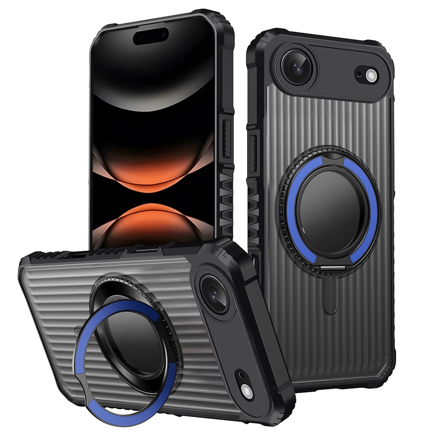 F&uuml;r Apple iPhone 17 Air MagSafe 360 Grad Ring Halter Schutz H&uuml;lle Blau - Bild 1