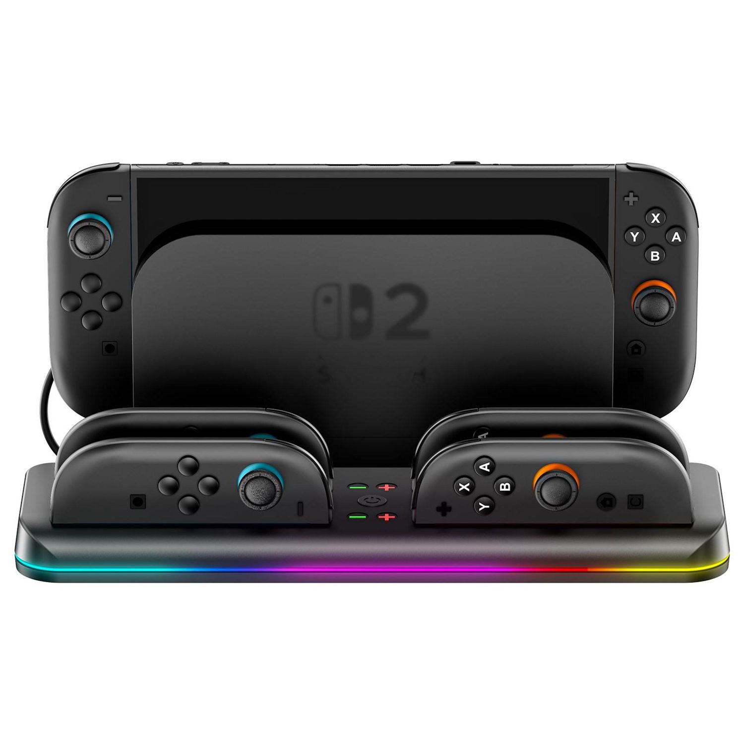 F&uuml;r Nintendo Switch 2 Magnetische Ladestation RGB Schwarz - Bild 1