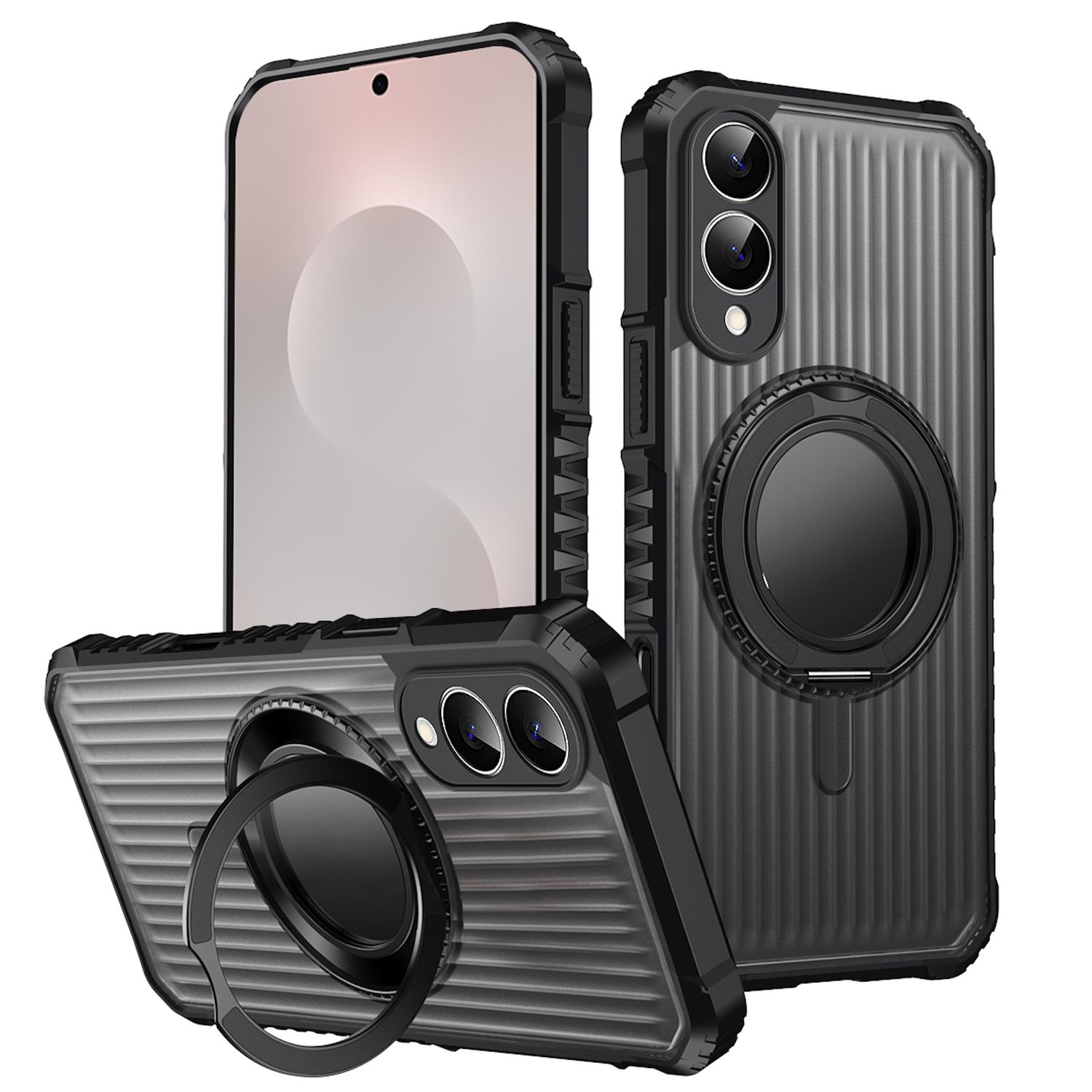 F&uuml;r Samsung Galaxy S25 FE MagSafe 360 Grad Ring Halter H&uuml;lle Schwarz - Bild 1