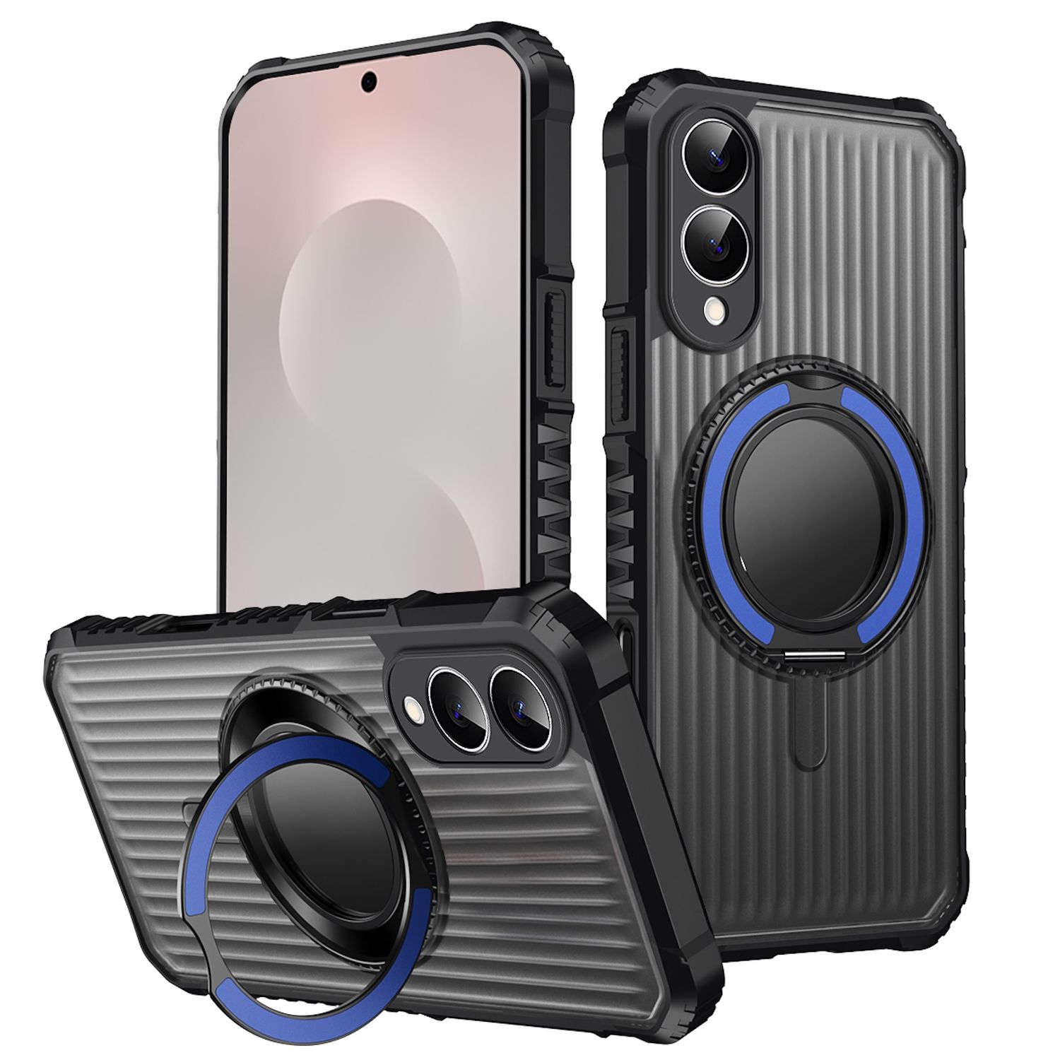 F&uuml;r Samsung Galaxy S25 FE MagSafe 360 Grad Ring Halter H&uuml;lle Blau - Bild 1