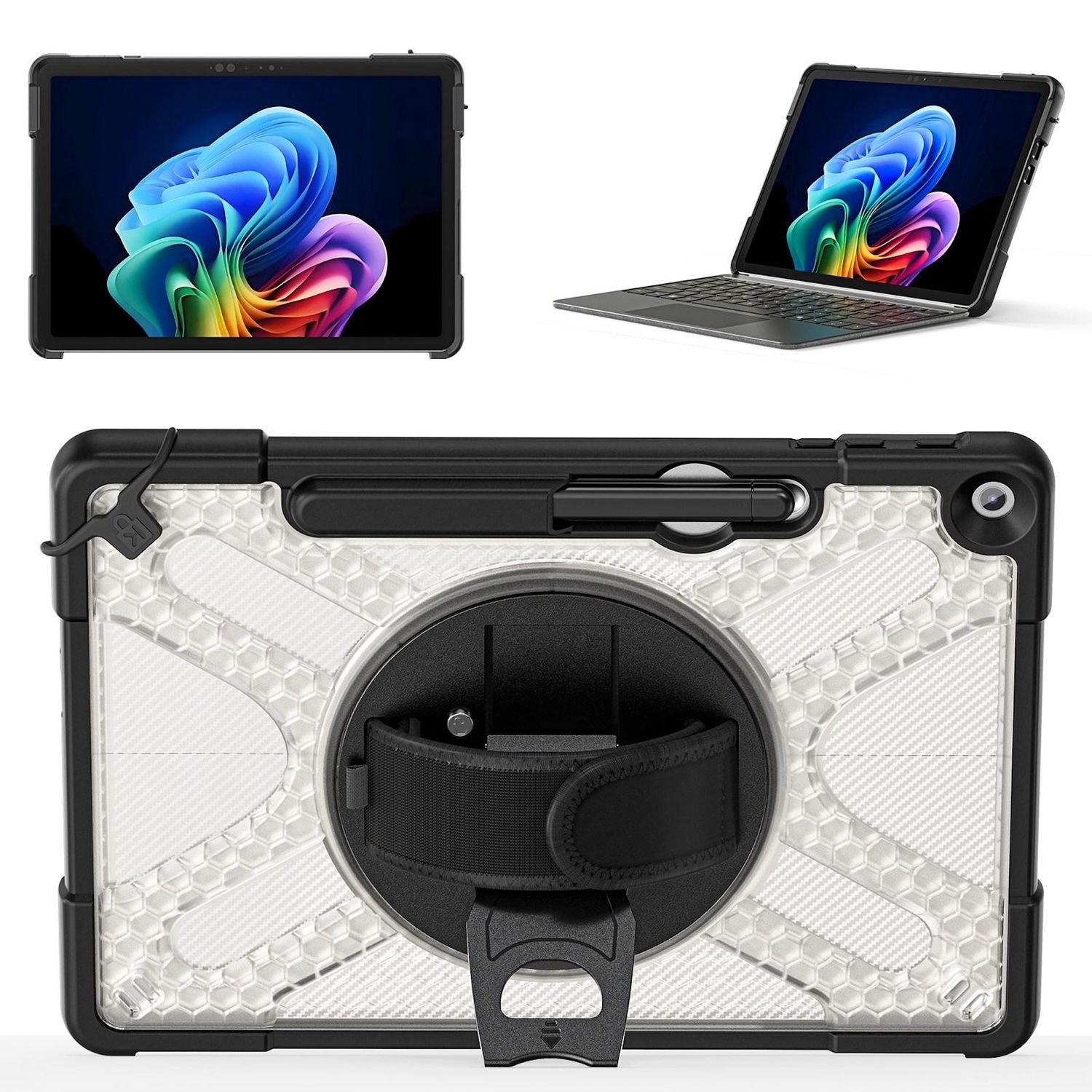 F&uuml;r Microsoft Surface Pro 12 2025 Sto&szlig;fest TPU PC H&uuml;lle mit Halterung - Bild 1