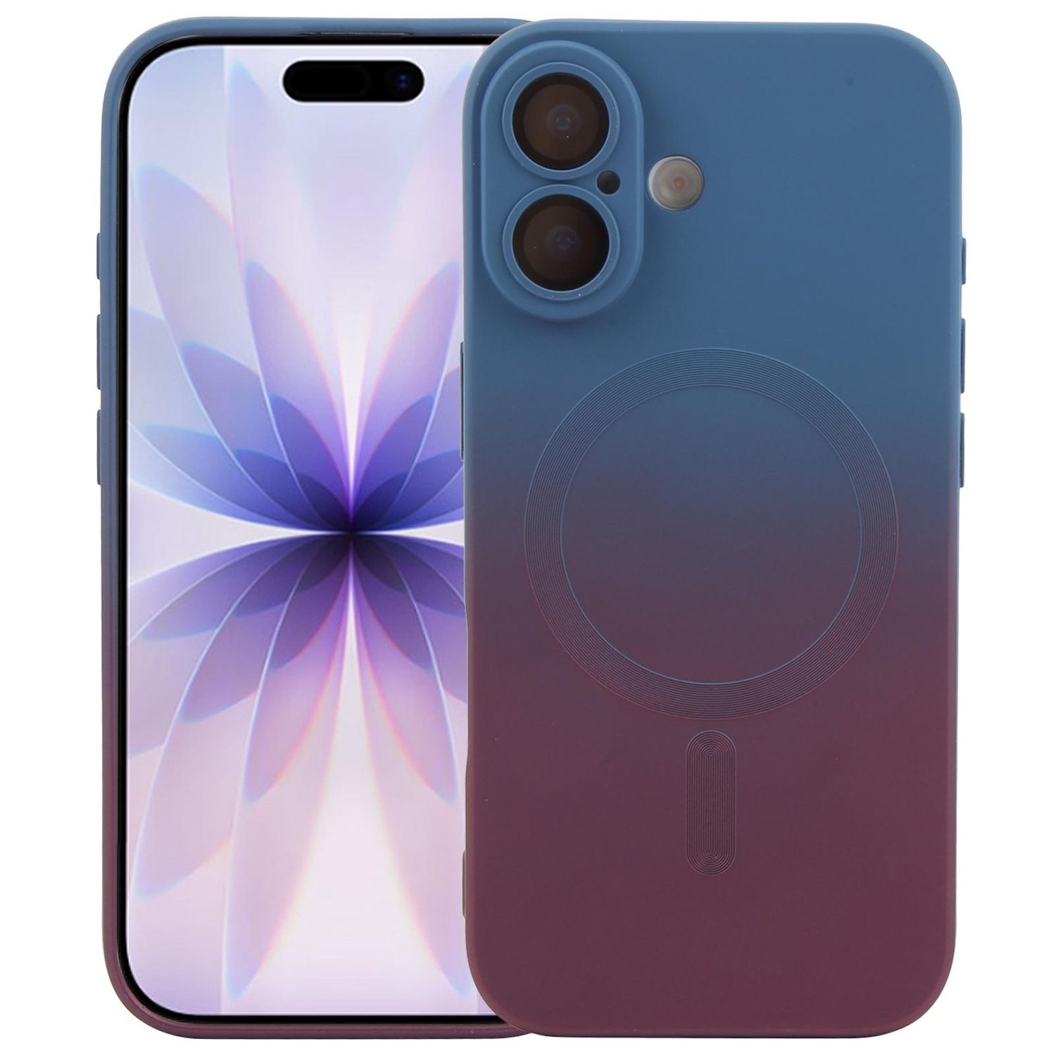 F&uuml;r Apple iPhone 17 Silikon MagSafe H&uuml;lle Farbverlauf & Linsenschutz - Bild 1
