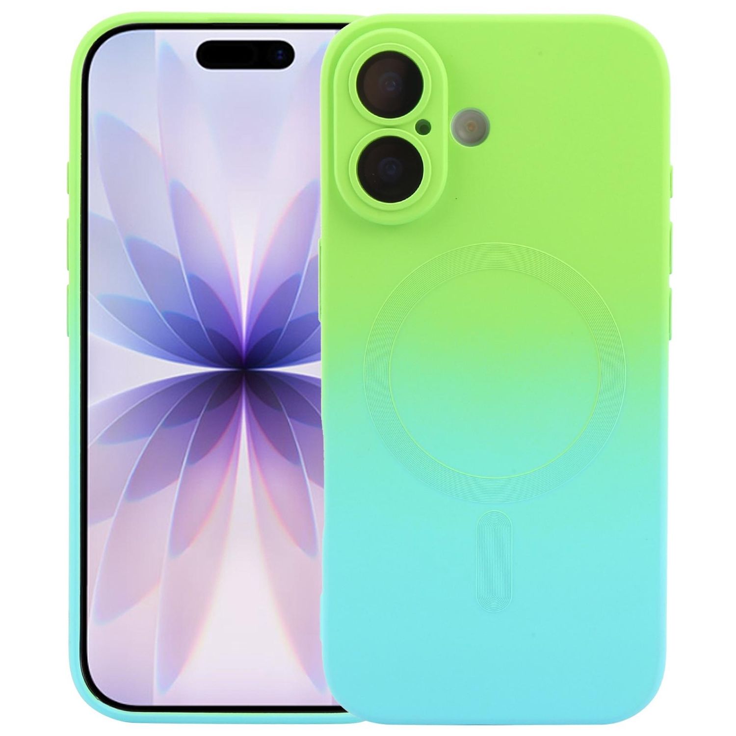 F&uuml;r Apple iPhone 17 Silikon MagSafe H&uuml;lle Farbverlauf & Linsenschutz - Bild 1