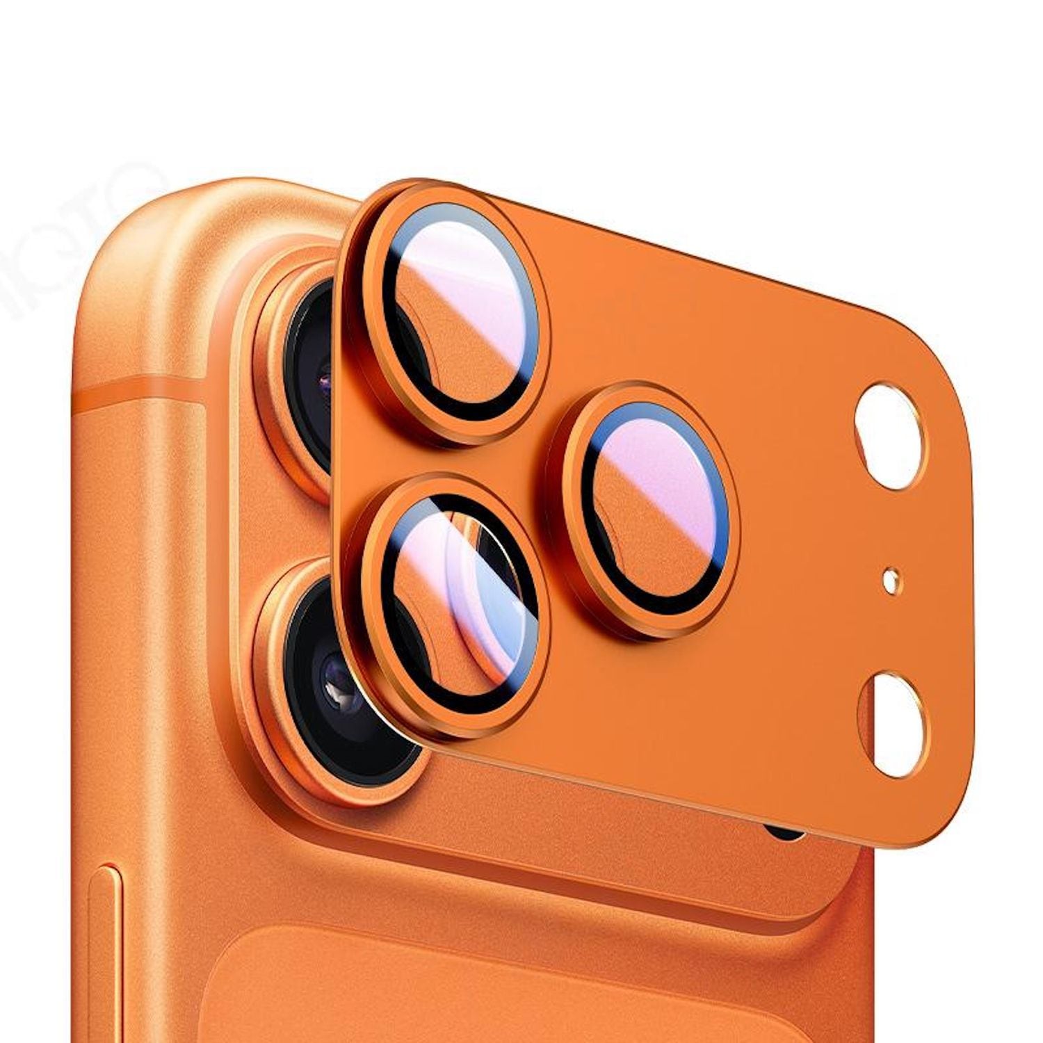F&uuml;r Apple iPhone 17 Pro Max Kamera Full Schutzring Aluminium Orange - Bild 1