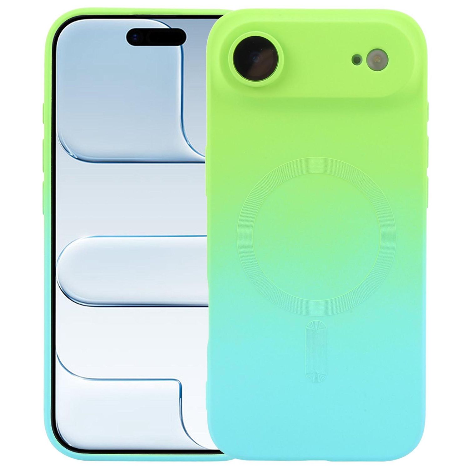 F&uuml;r Apple iPhone 17 Air Silikon MagSafe H&uuml;lle Farbverlauf Linsenschutz - Bild 1