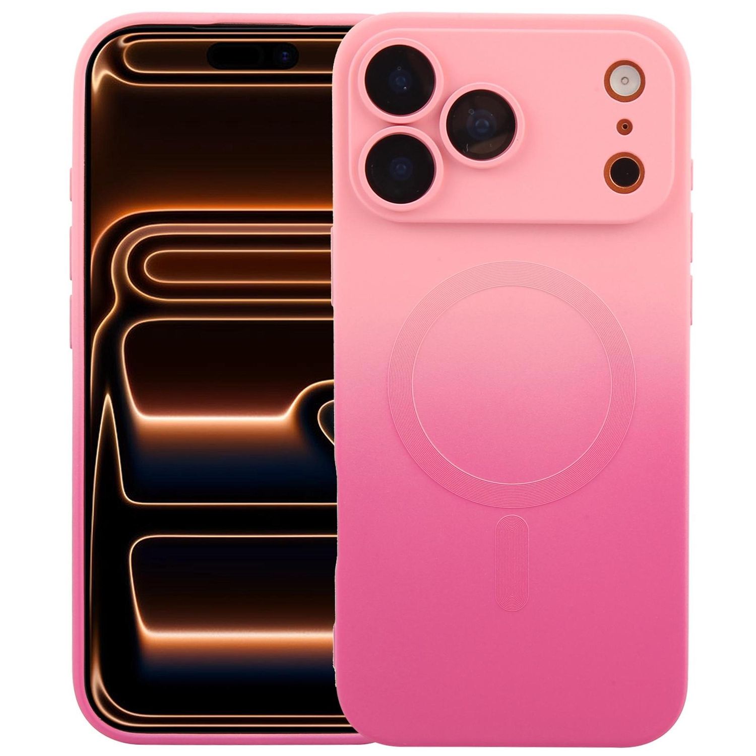 F&uuml;r Apple iPhone 17 Pro Silikon MagSafe H&uuml;lle Farbverlauf Linsenschutz - Bild 1