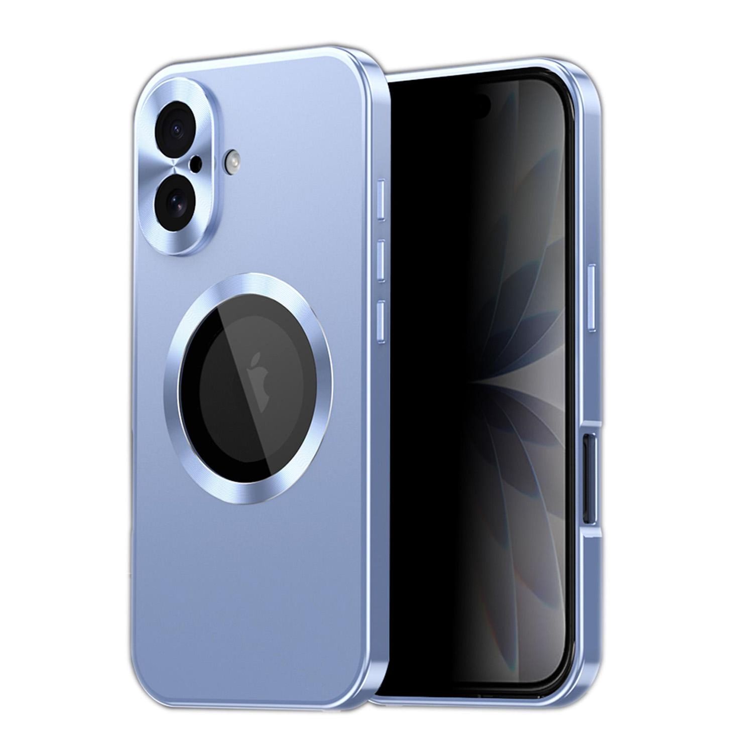 F&uuml;r Apple iPhone 17 Full Cover MagSafe H&uuml;lle Metallrahmen Blau - Bild 1