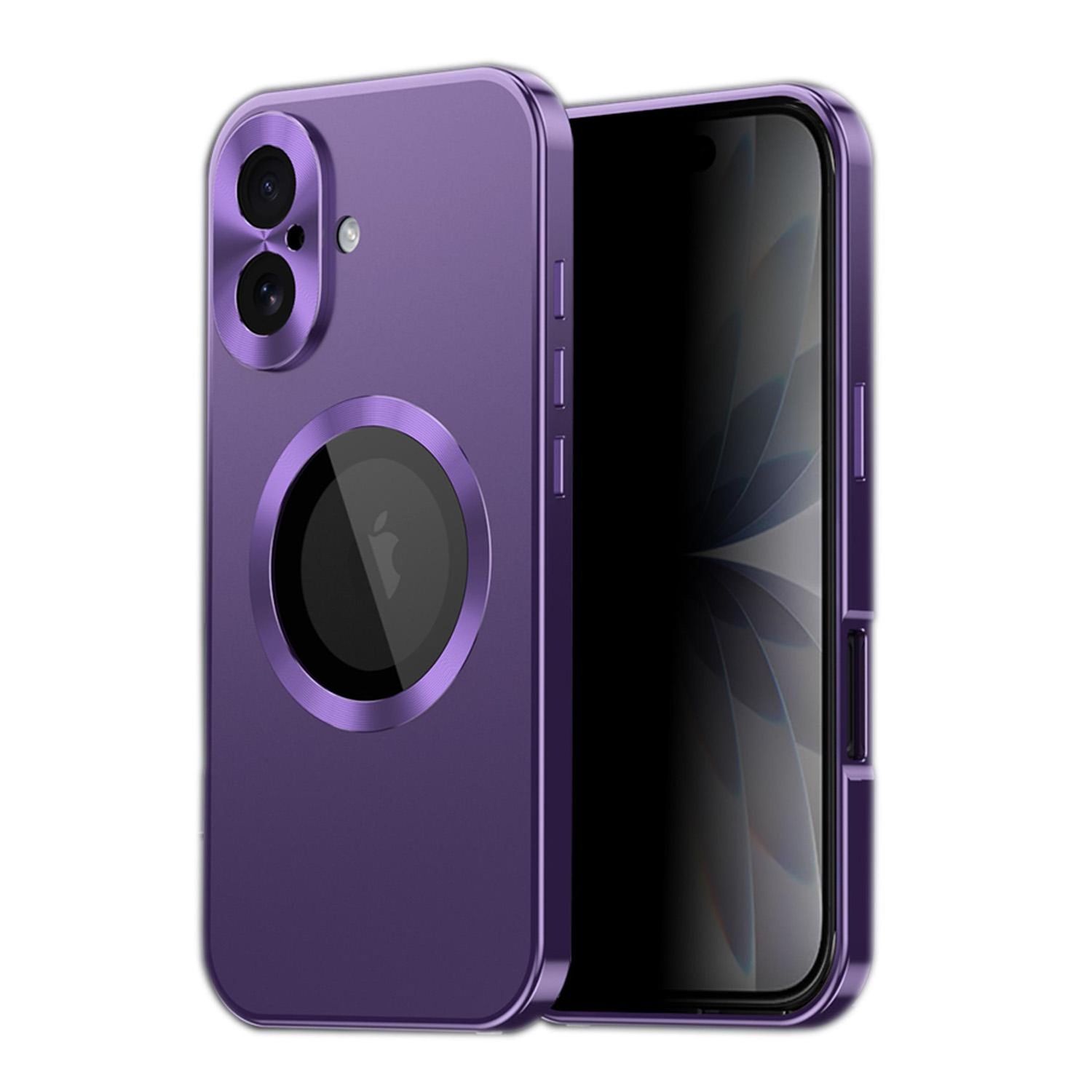 F&uuml;r Apple iPhone 17 Full Cover MagSafe H&uuml;lle Metallrahmen Lila - Bild 1