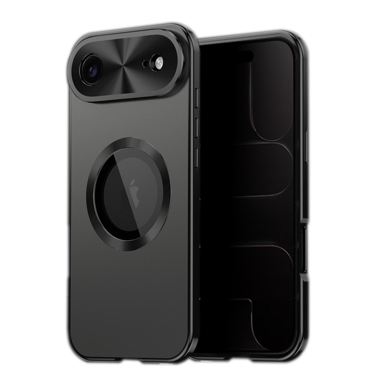 F&uuml;r Apple iPhone 17 Air Full Cover MagSafe H&uuml;lle Metallrahmen Schwarz - Bild 1