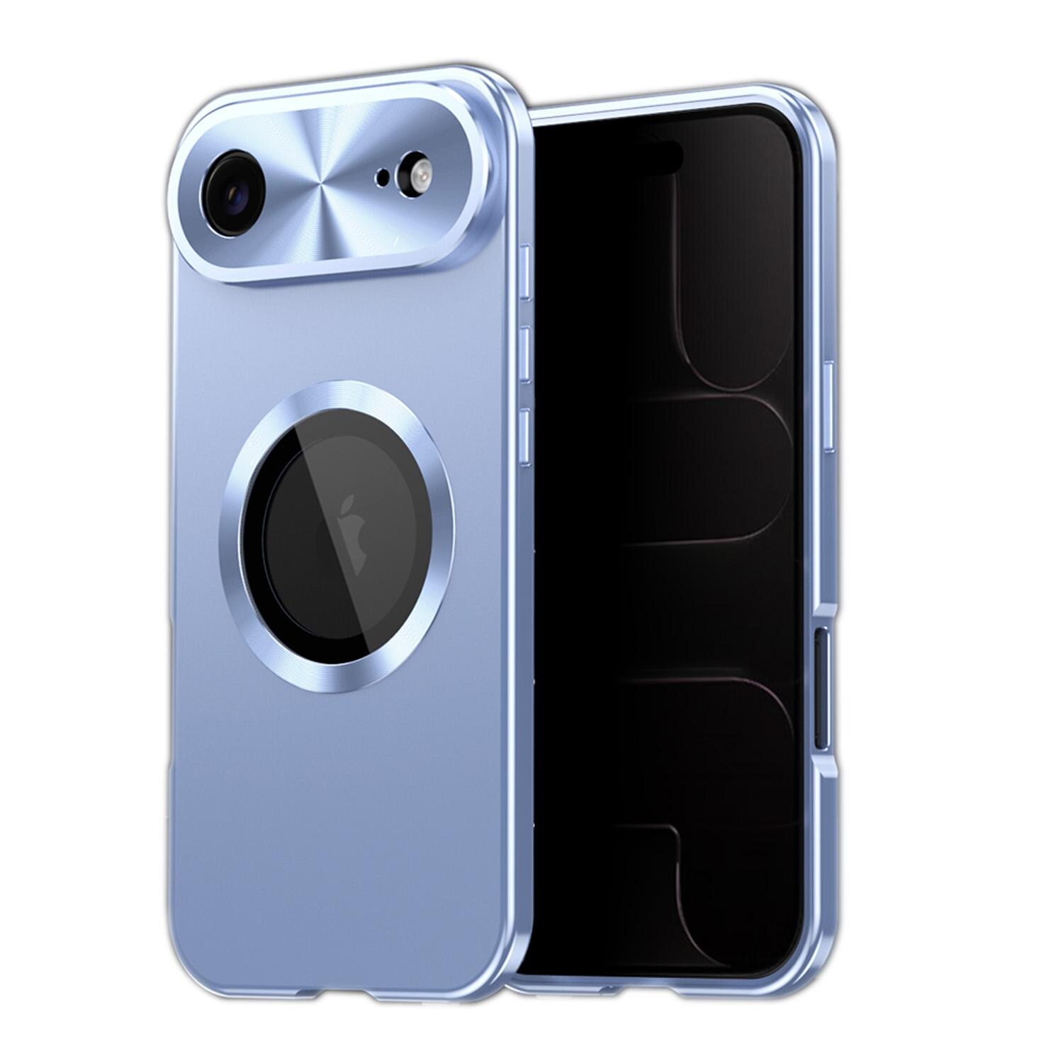 F&uuml;r Apple iPhone 17 Air Full Cover MagSafe H&uuml;lle Metallrahmen Blau - Bild 1