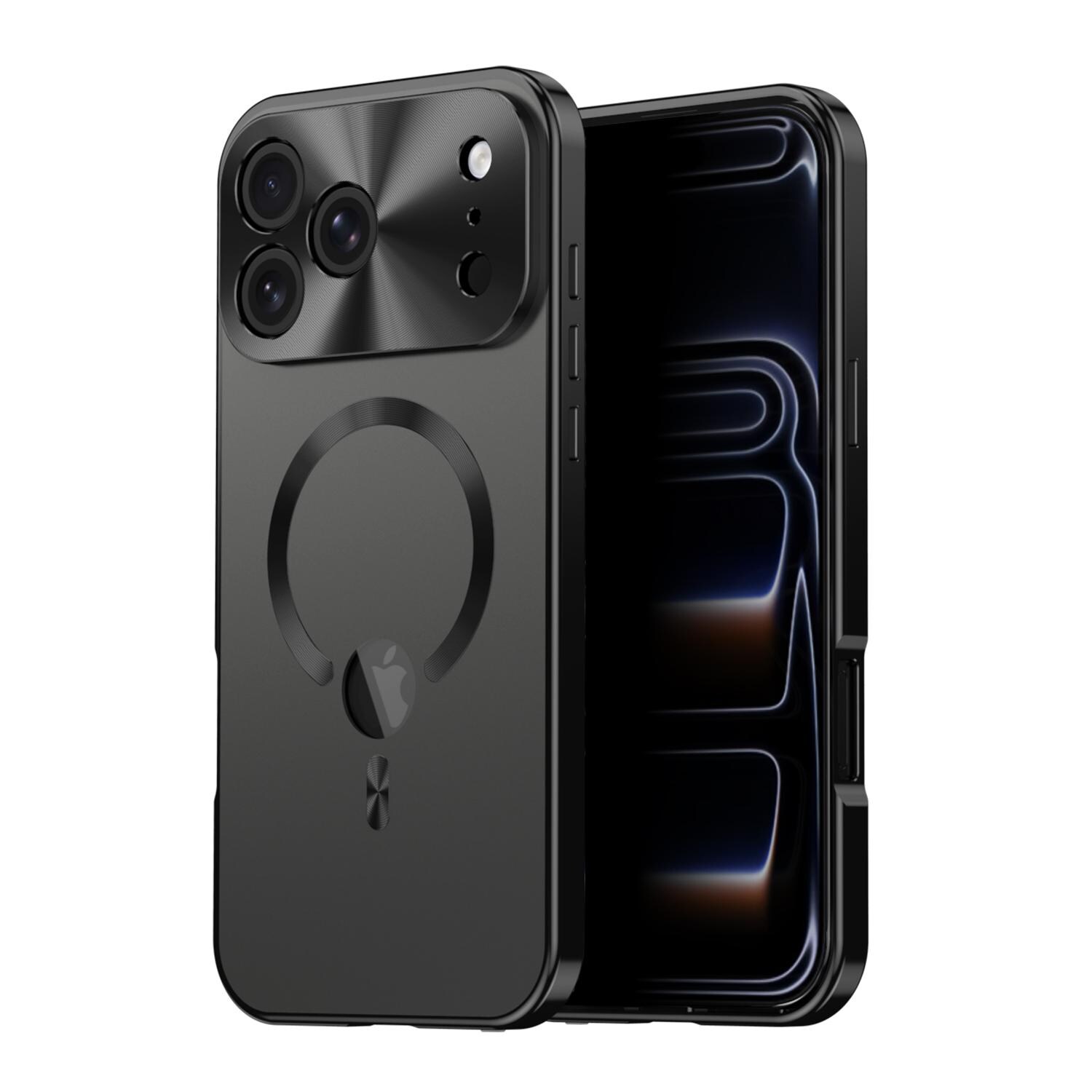 F&uuml;r Apple iPhone 17 Pro Full Cover MagSafe H&uuml;lle Metallrahmen Schwarz - Bild 1