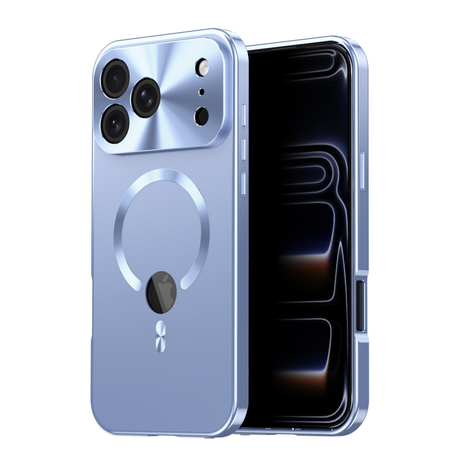 F&uuml;r Apple iPhone 17 Pro Max Full Cover MagSafe H&uuml;lle Metallrahmen Blau - Bild 1