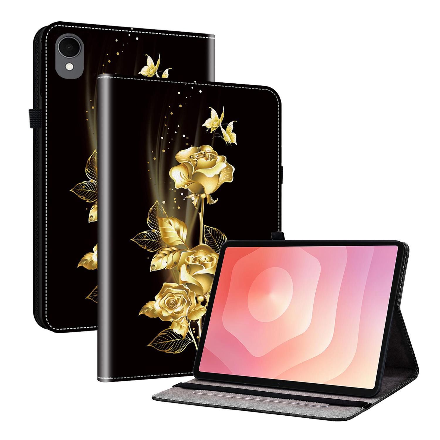 F&uuml;r Samsung Galaxy Tab S11 Crystal Textur Kunstleder Motiv Schutzh&uuml;lle - Bild 1