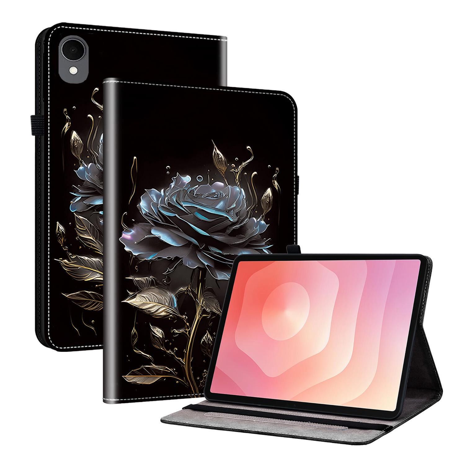 F&uuml;r Samsung Galaxy Tab S11 Crystal Textur Kunstleder Motiv Schutzh&uuml;lle - Bild 1