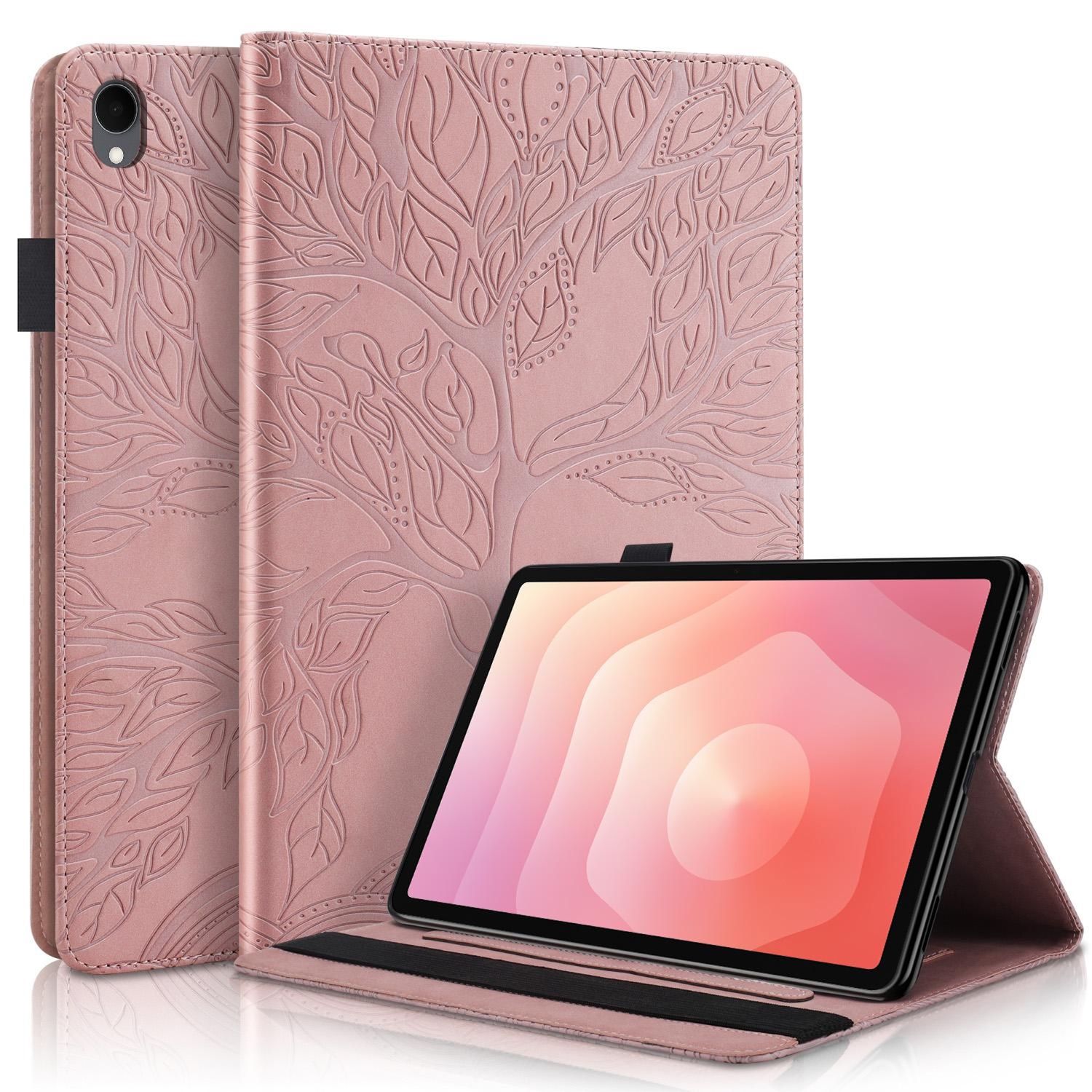 F&uuml;r Samsung Galaxy Tab S11 aufstellbare Baum Kunstleder Tasche Pink - Bild 1