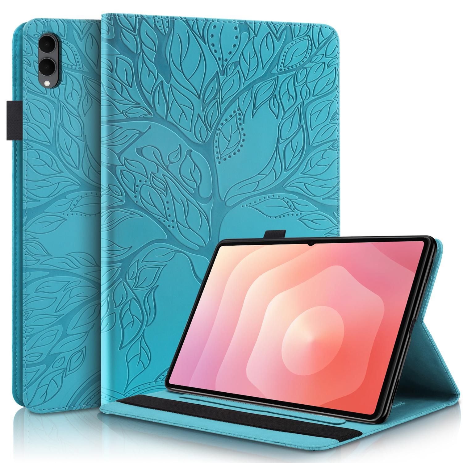 Kunstleder f&uuml;r Samsung Galaxy Tab S11 Ultra Baum Design Blau - Bild 1