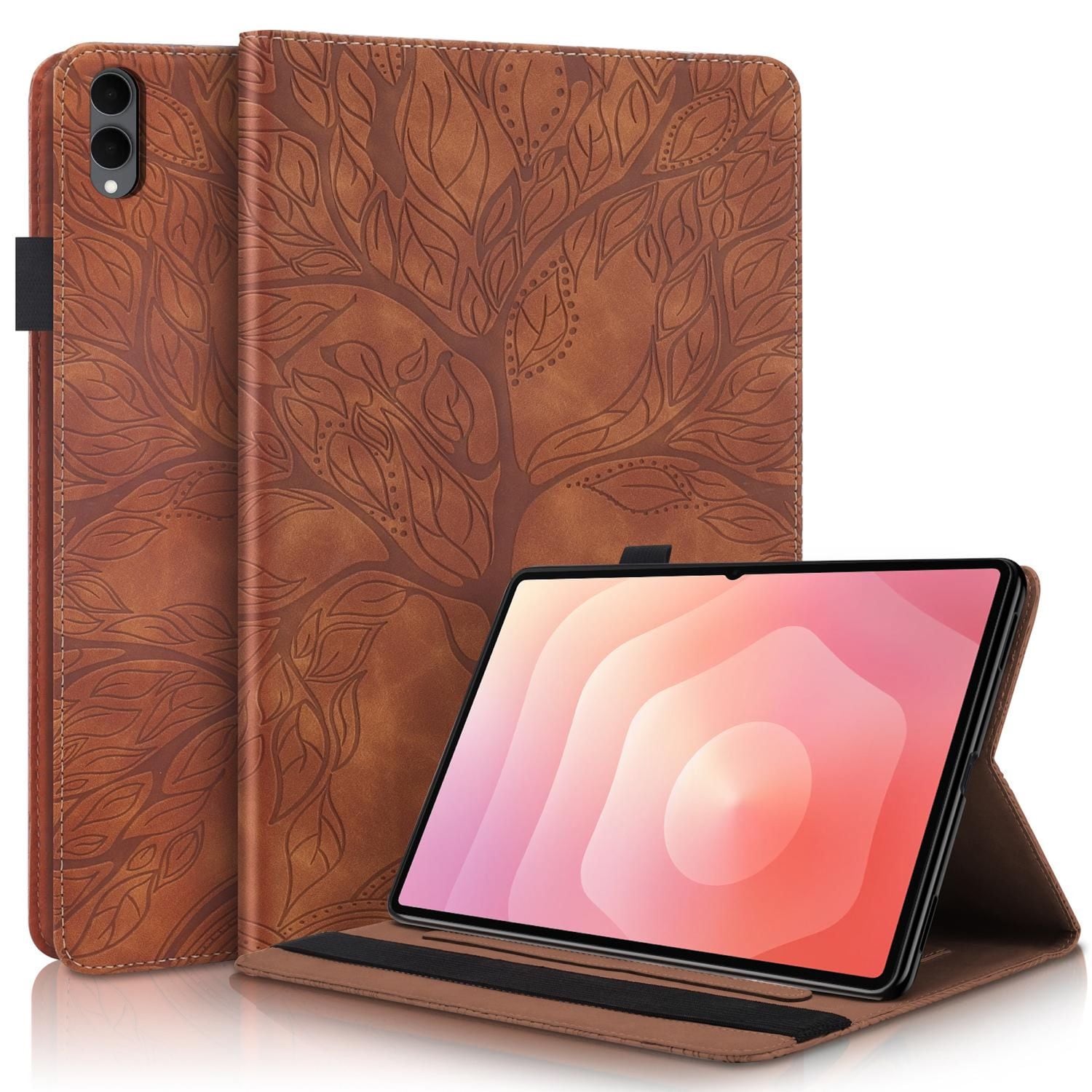 F&uuml;r Samsung Galaxy Tab S11 Ultra Baum Design Kunstleder Tasche Braun - Bild 1