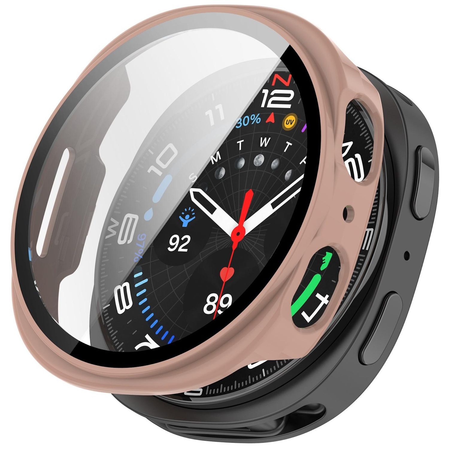 Smartwatch H&uuml;lle + H9 Schutzglas f&uuml;r Samsung Galaxy Watch 9 8 44mm Kunststoff - Bild 1