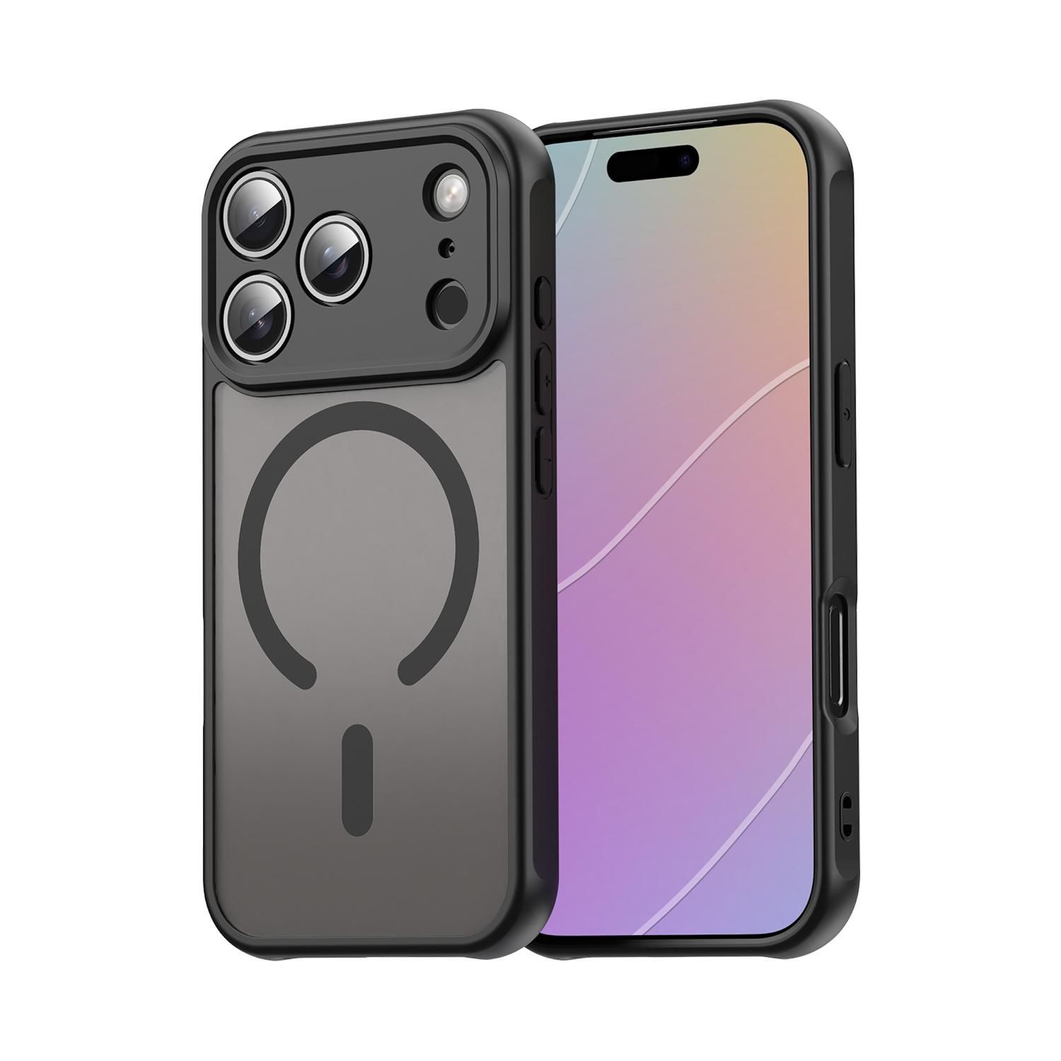 F&uuml;r Apple iPhone 17 Pro ShadowGuard TPU Frosted MagSafe H&uuml;lle Schwarz - Bild 1