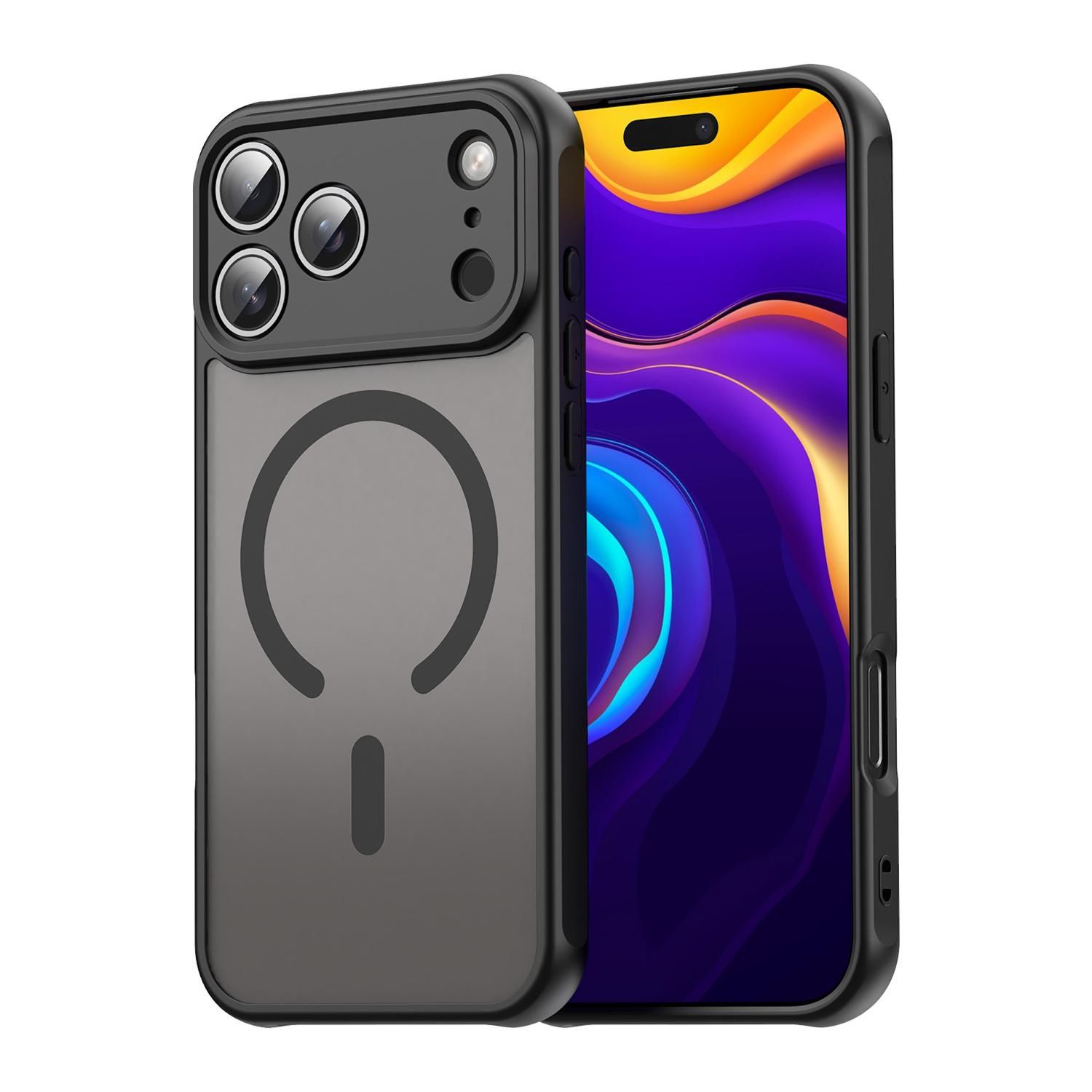 F&uuml;r Apple iPhone 17 Pro Max ShadowGuard Frosted MagSafe H&uuml;lle Schwarz - Bild 1