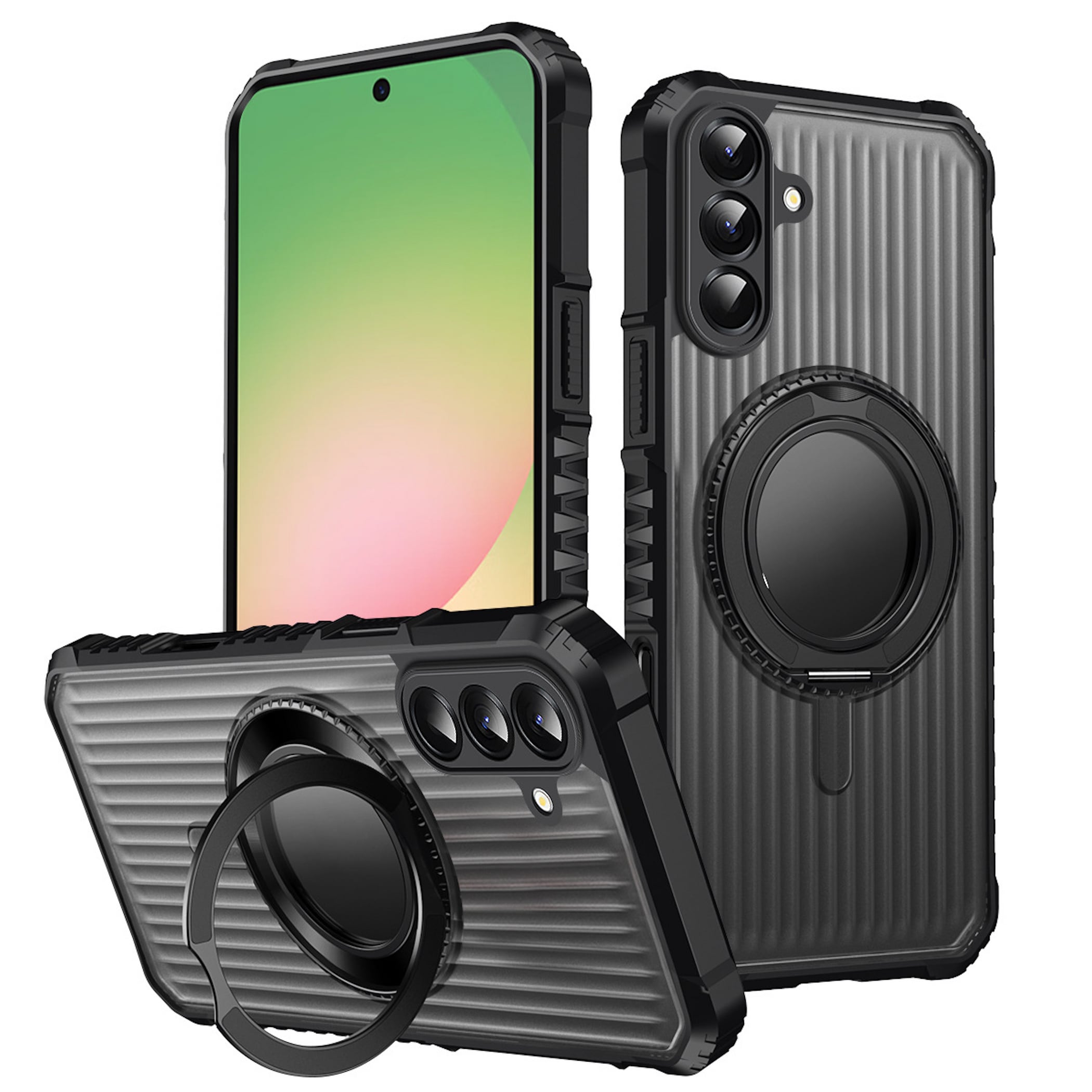 F&uuml;r Samsung Galaxy A17 5G MagSafe 360 Grad Ring Halter H&uuml;lle Schwarz - Bild 1