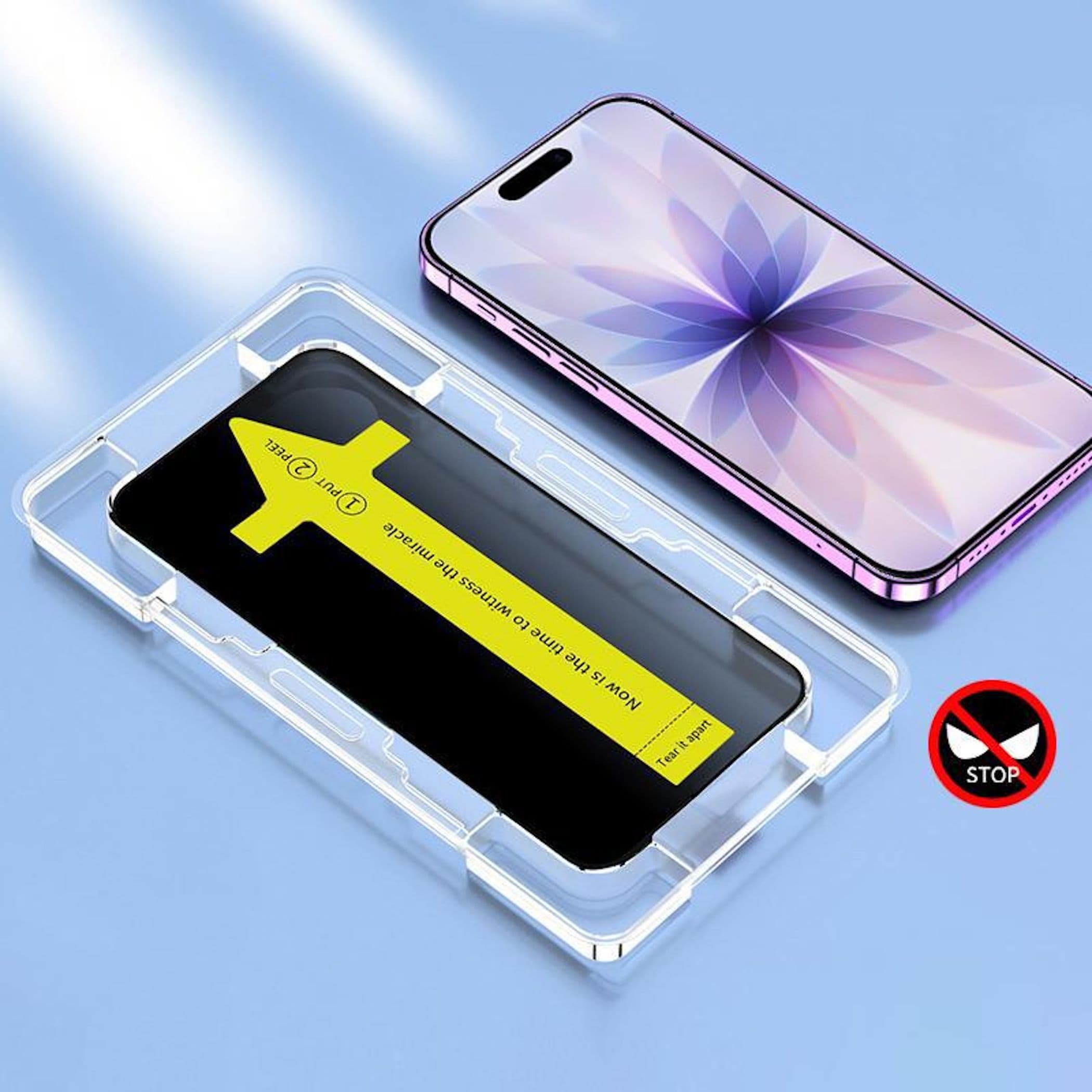 F&uuml;r Apple iPhone 17 Fast Attach Privacy 9H HD Schutzglas Schwarz - Bild 1