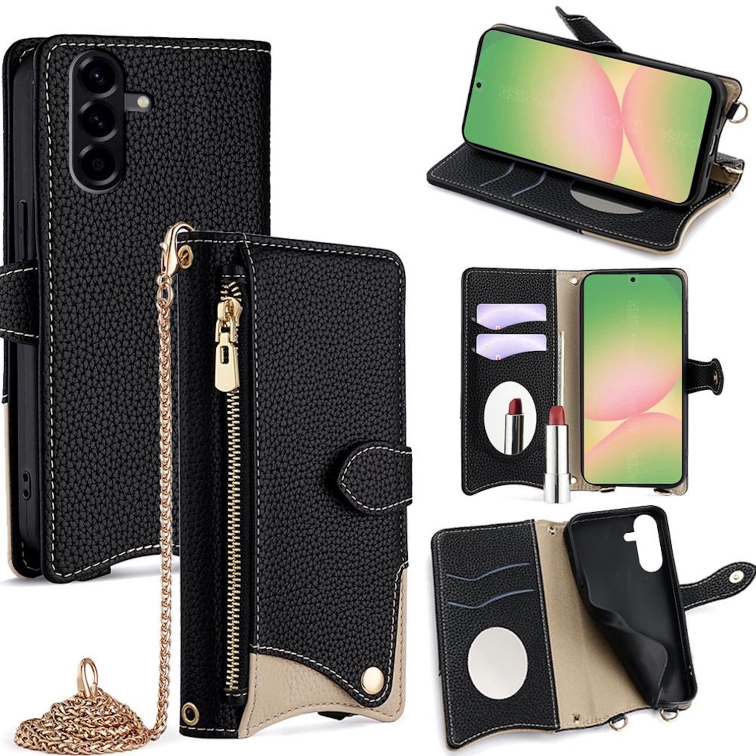 Hochwertige Design Crossbody Chain Kunstleder Schutz Tasche f&uuml;r Smartphones - Bild 1