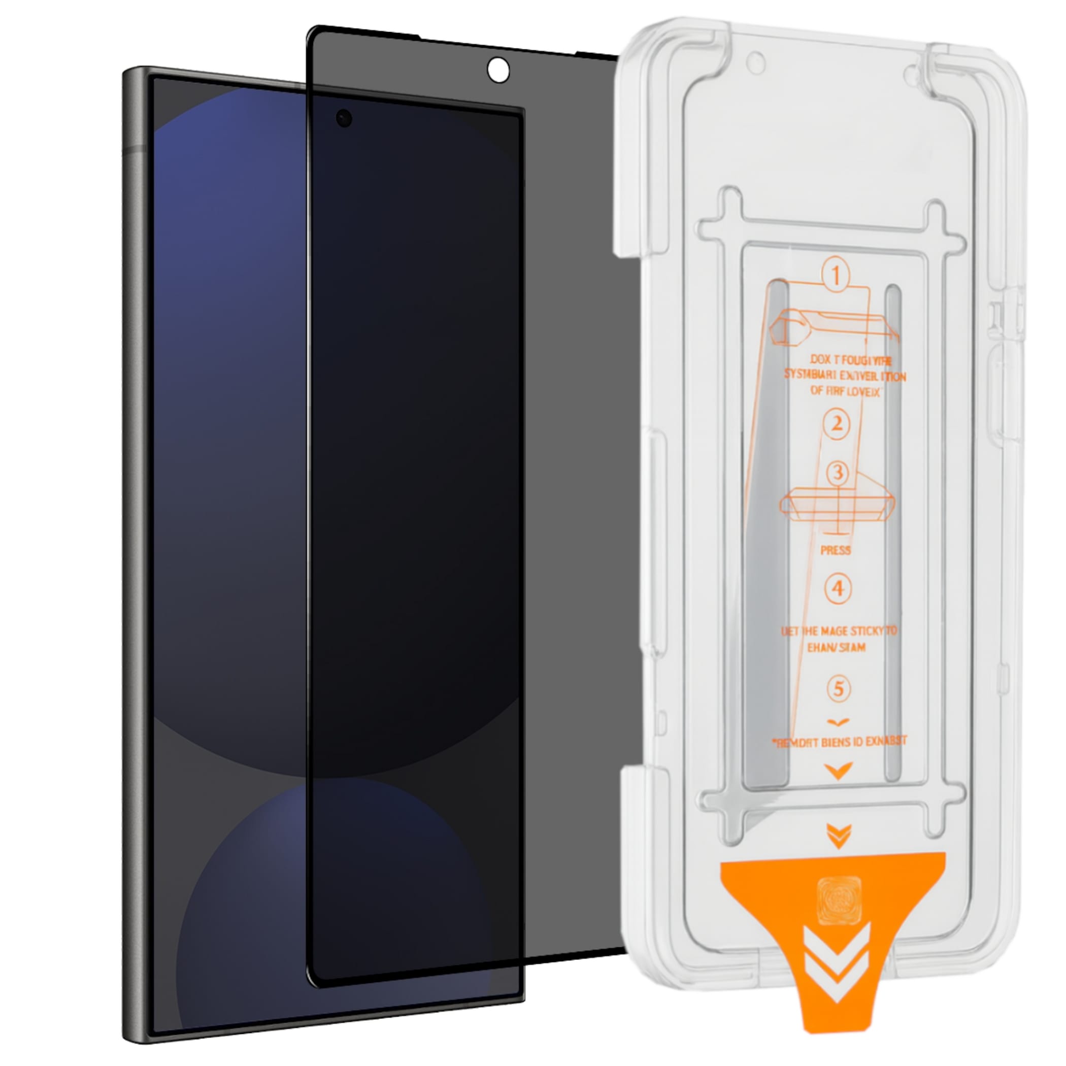 F&uuml;r Samsung Galaxy S25 Ultra SnapFit Privacy 9H Glas Installationhilfe - Bild 1
