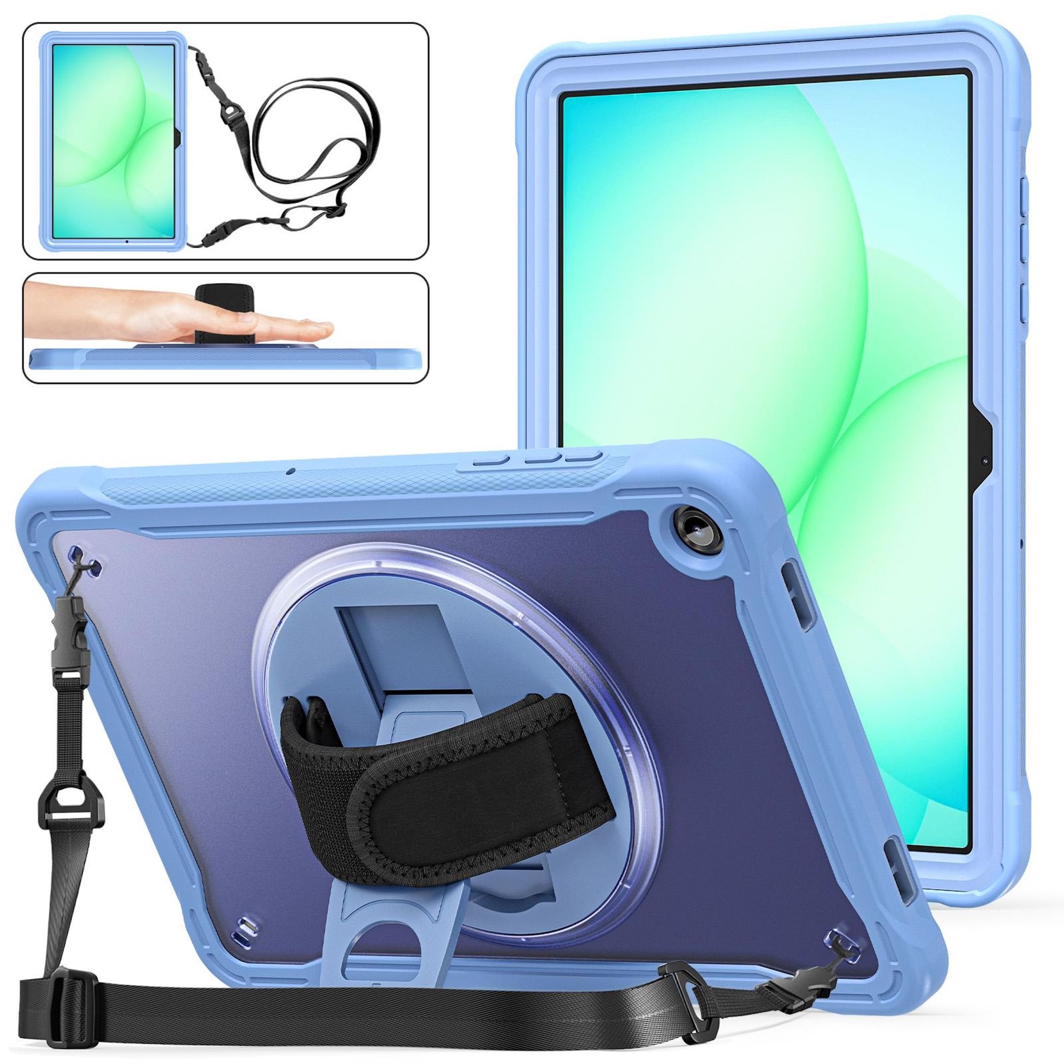 F&uuml;r Samsung Galaxy Tab A11 Plus 360 Grad Rotation Hybrid H&uuml;lle Lila - Bild 1