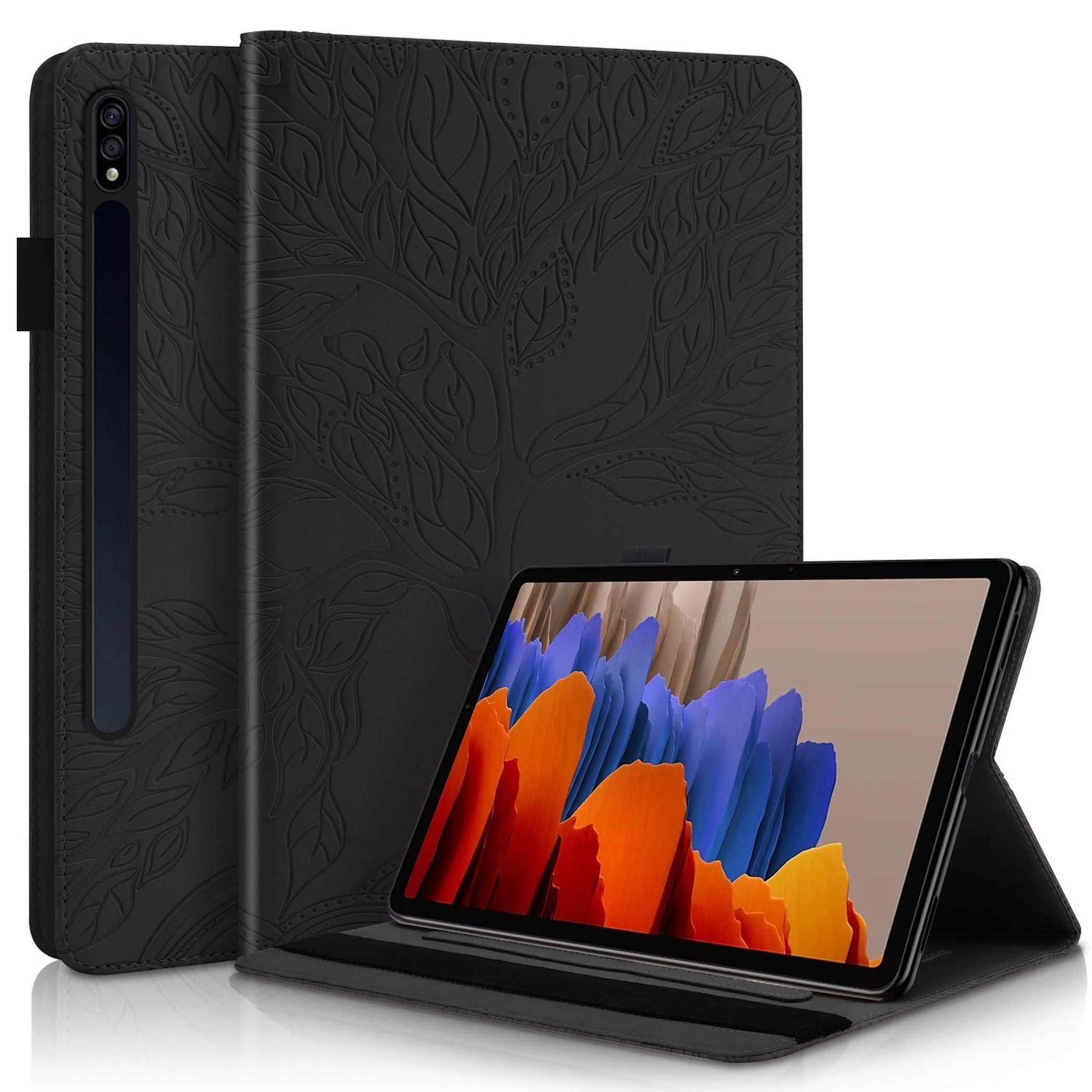 F&uuml;r Samsung Galaxy Tab S10 Lite / S10 FE Kunstleder Tasche Schwarz - Bild 1