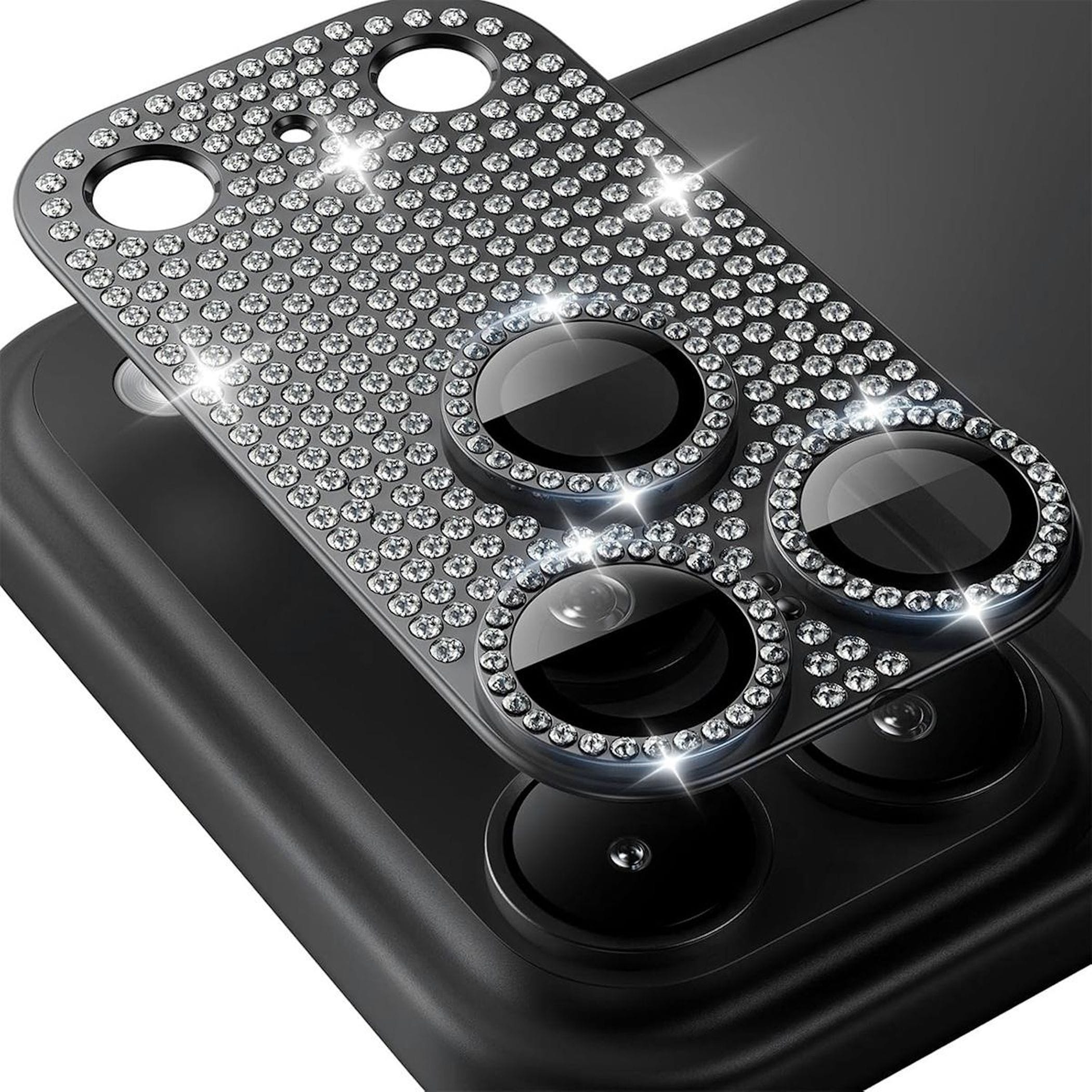 F&uuml;r Apple iPhone 17 Pro Max Kamera DiamantDesign Schutz Metall Schwarz - Bild 1