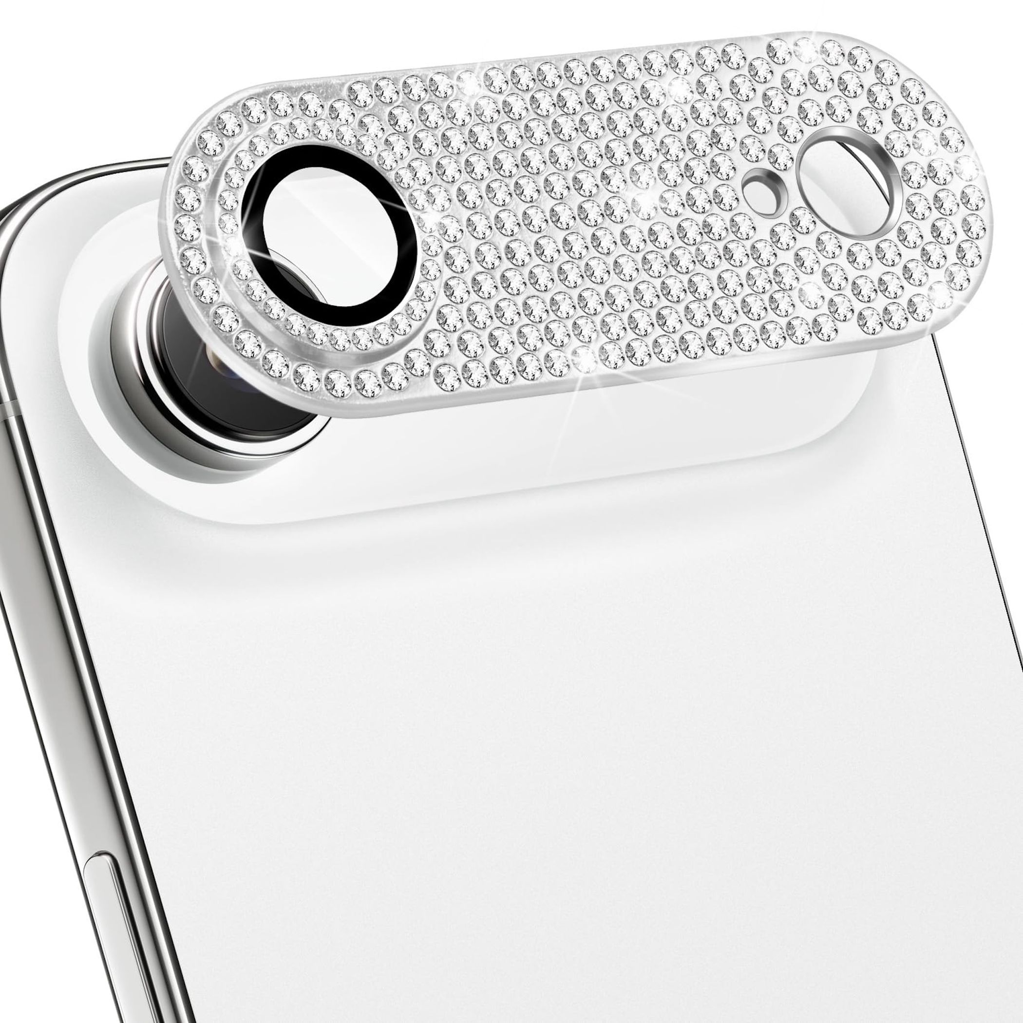 F&uuml;r Apple iPhone 17 Air Kamera Diamant Design Schutz Metall Silber - Bild 1